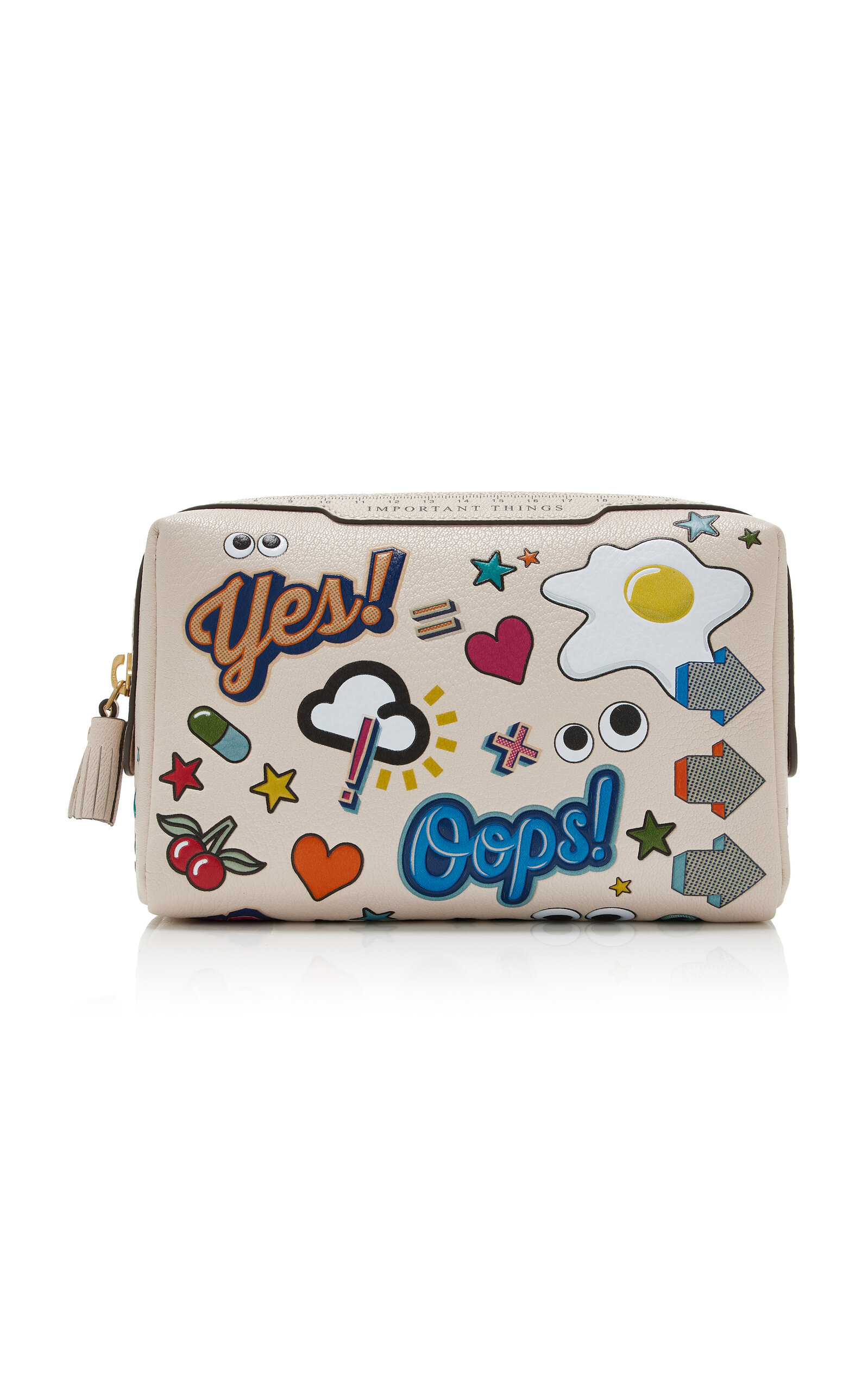 Anya Hindmarch Sticker Leather Important Things Pouch In Multi