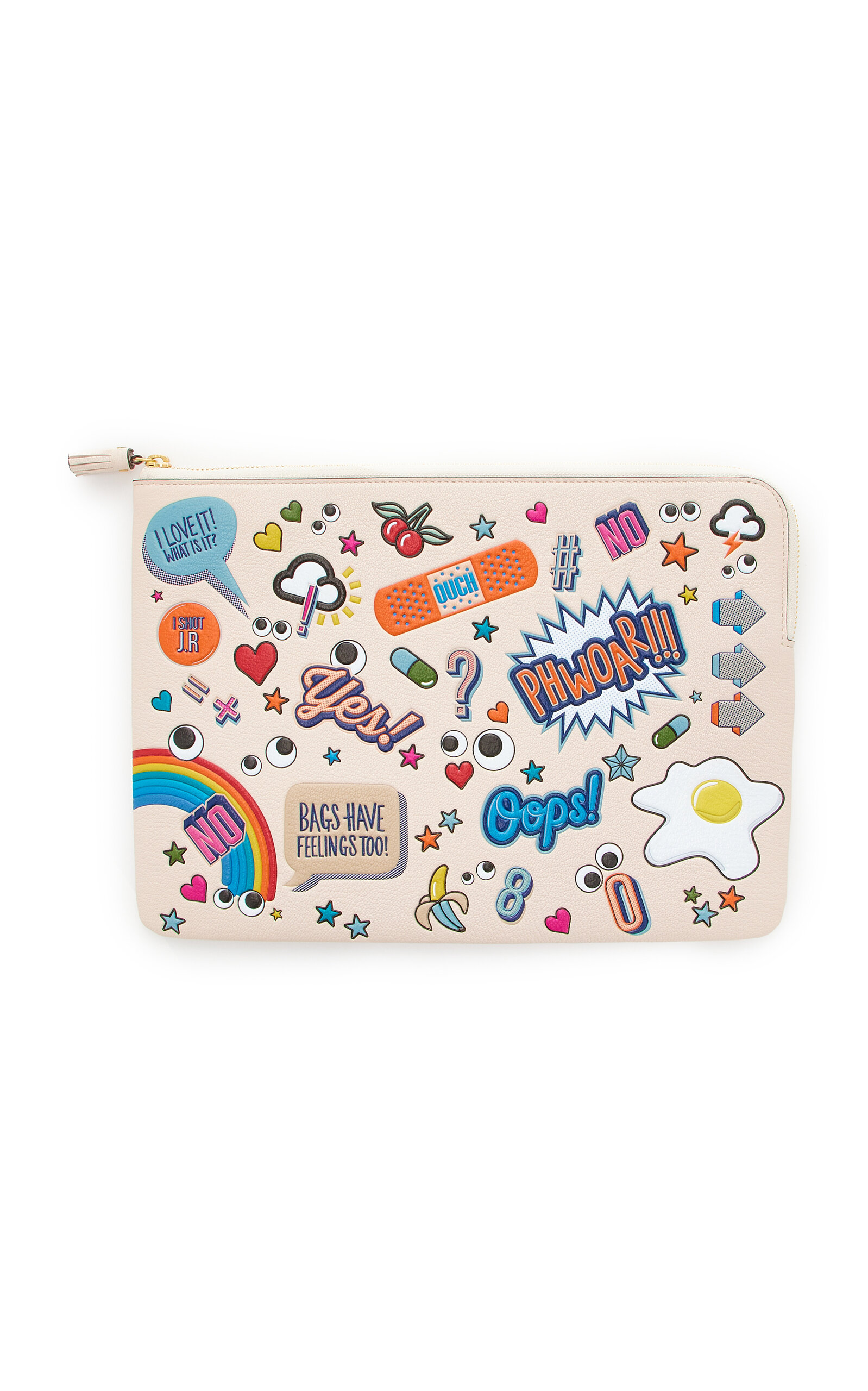 Anya Hindmarch Sticker Leather Laptop Case - White