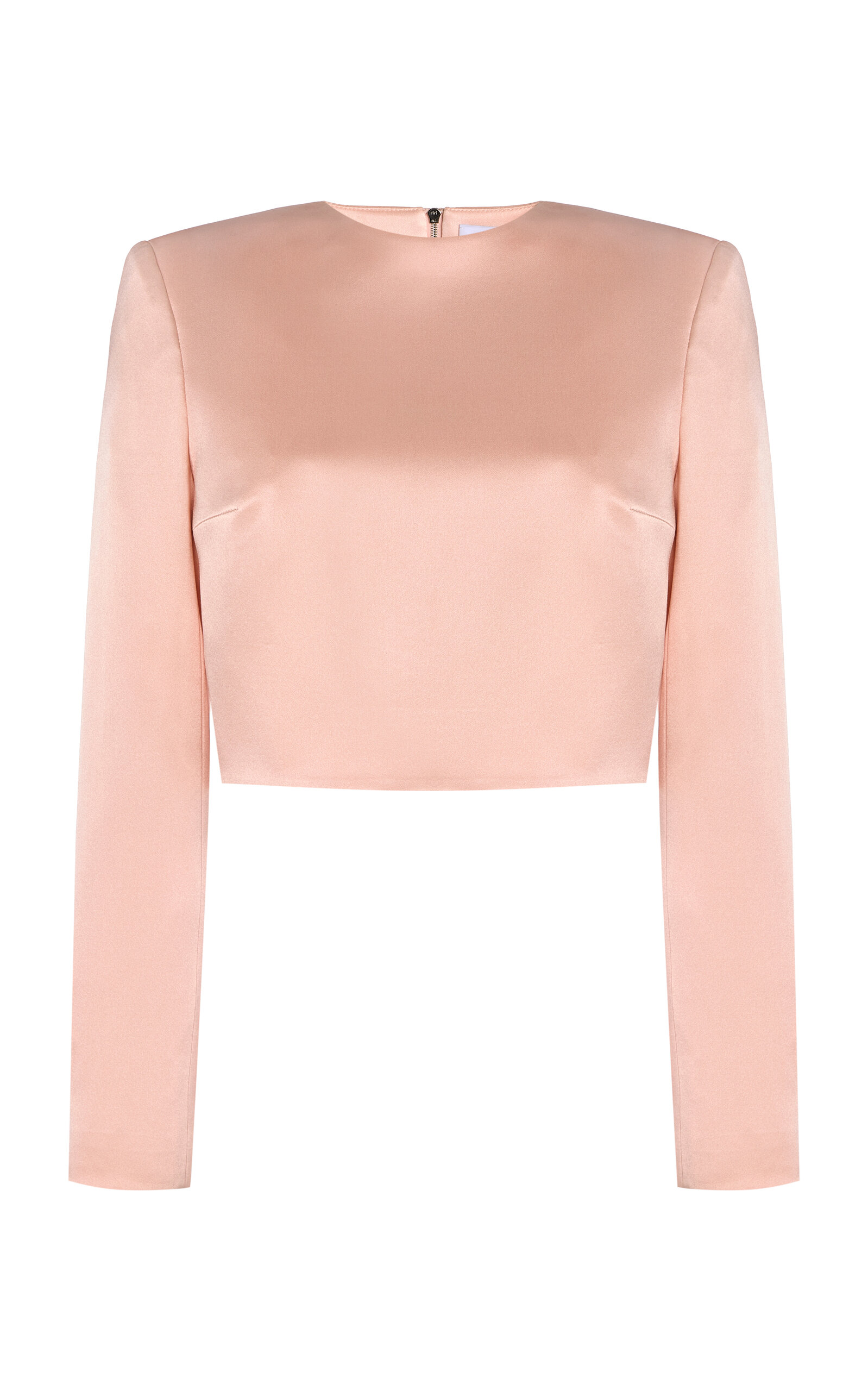 Adam Lippes Keira Silk Charmeuse Crop Top In Pink