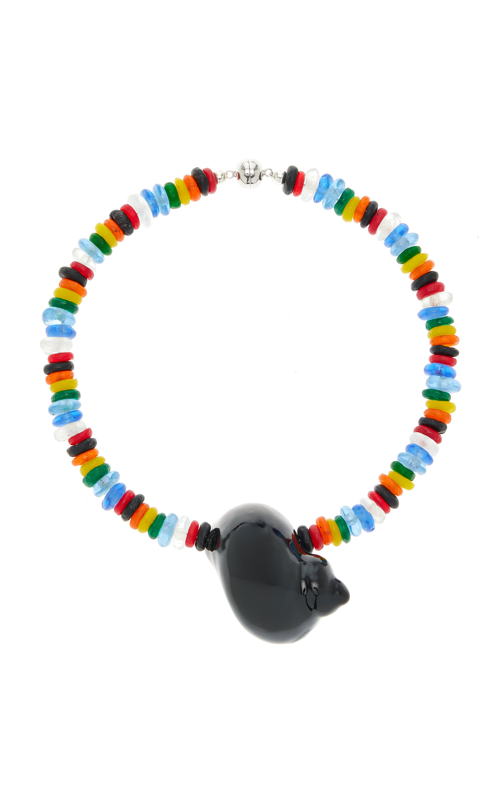 Zanzibar Enamel; Shell Beaded Necklace