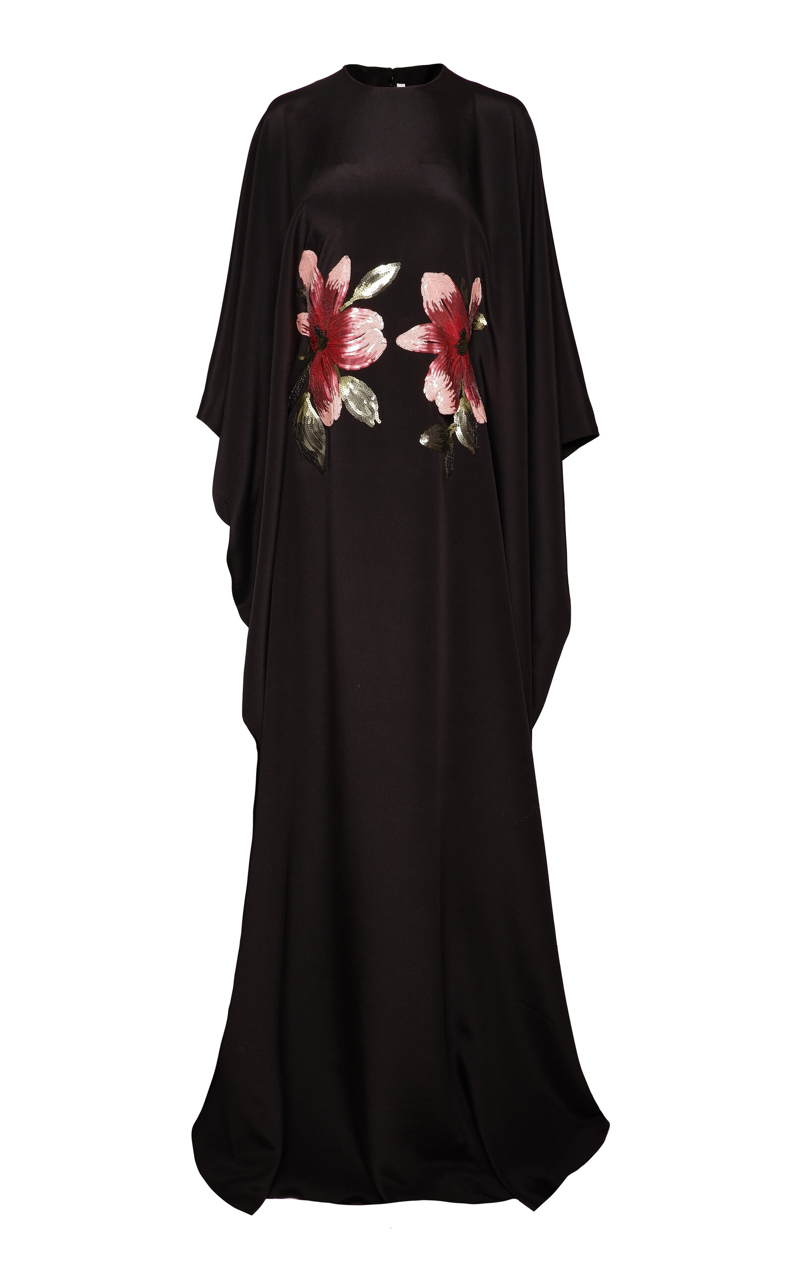 Naeem Khan Floral Applique Silk Caftan