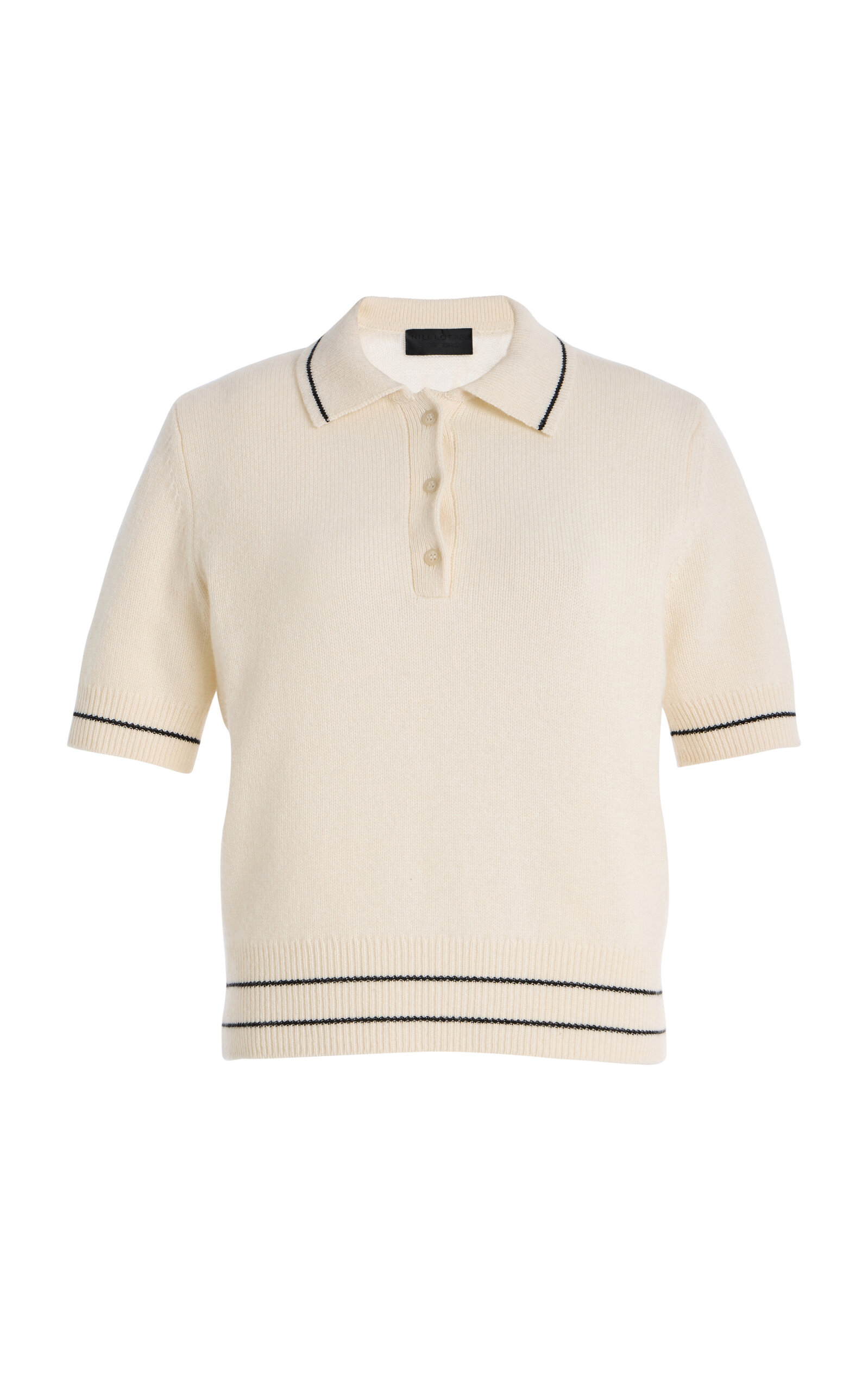 NILI LOTAN Carline Cashmere Polo Sweater - Ivory
