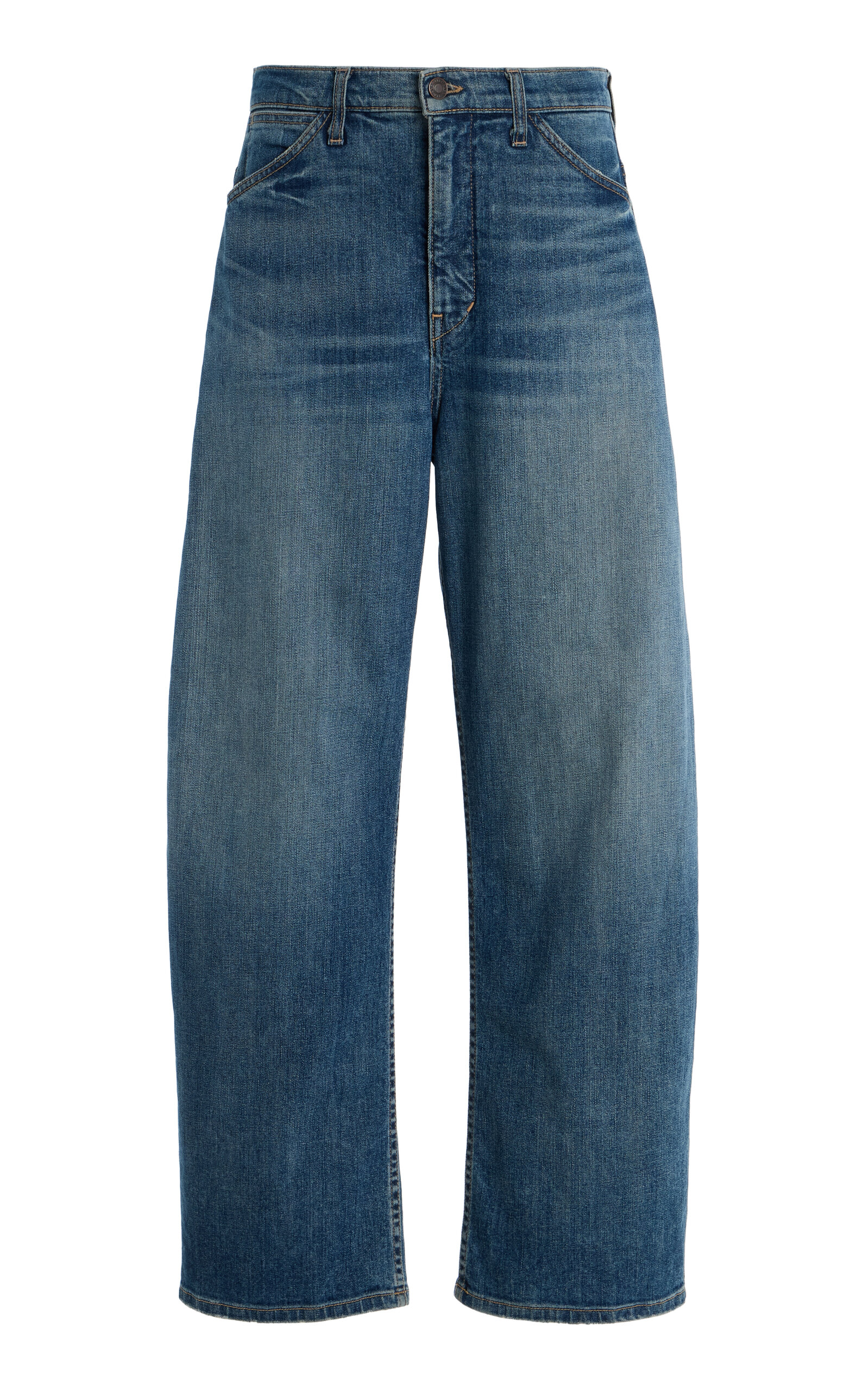NILI LOTAN Tribeca Stretch Mid-Rise Barrel-Leg Jeans