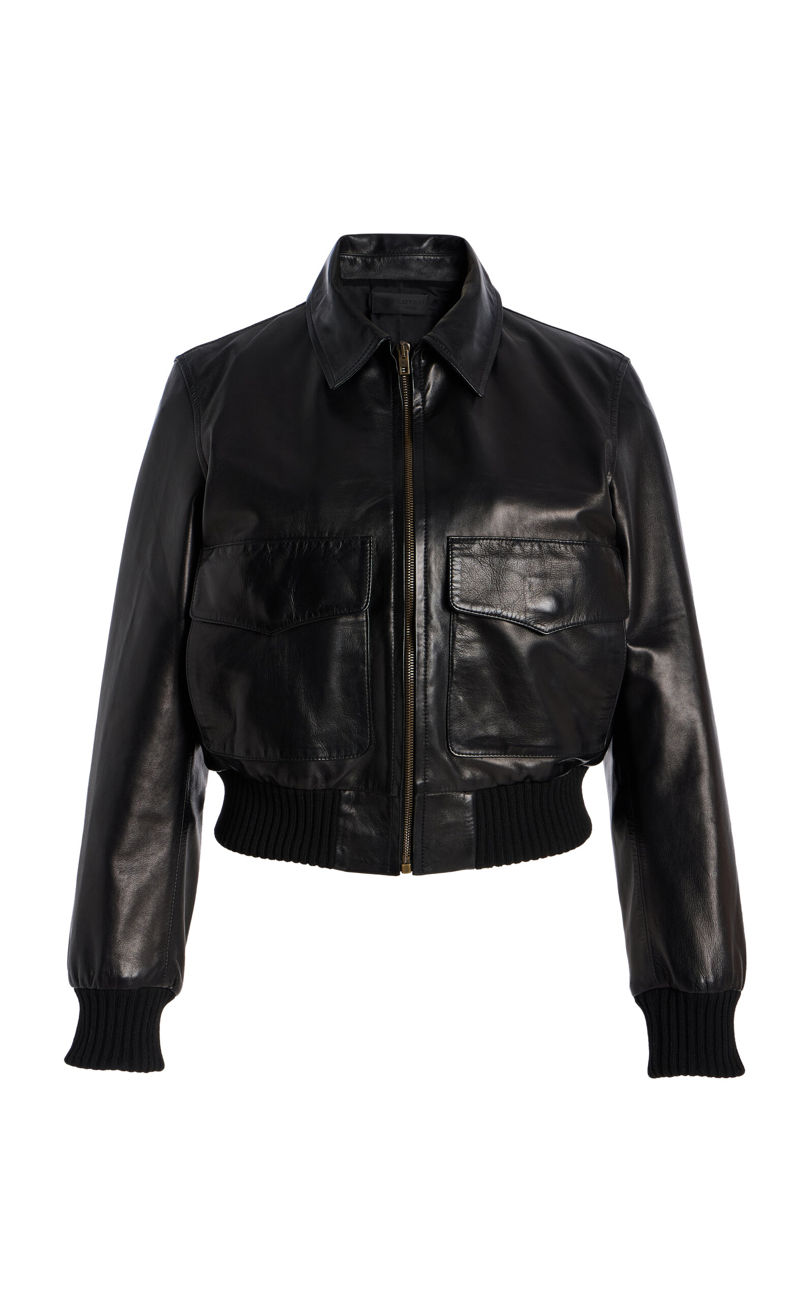 NILI LOTAN Redley Leather Bomber Jacket - Black