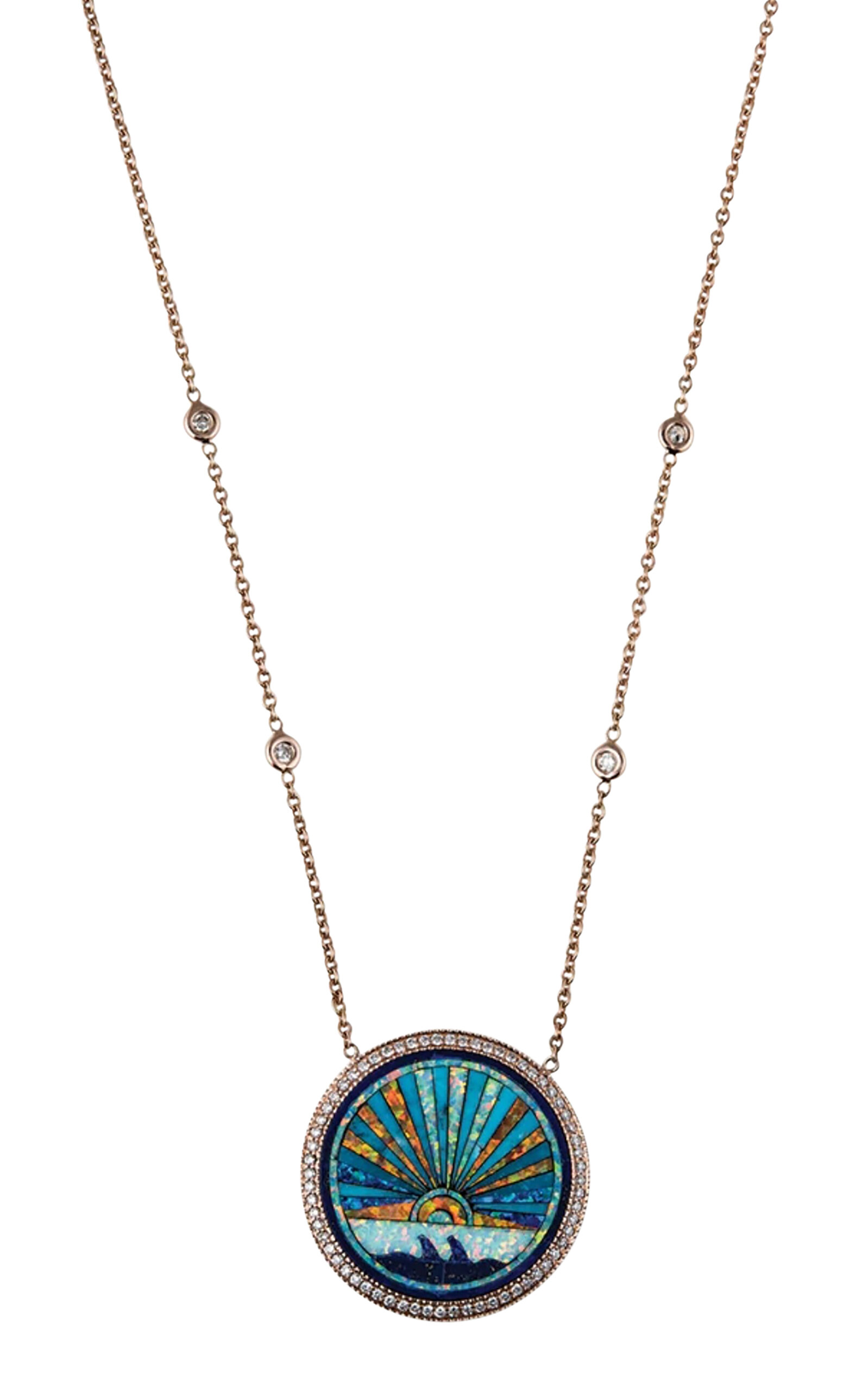 Small Sunshine 14k Yellow Gold Lapis And Turquoise Necklace