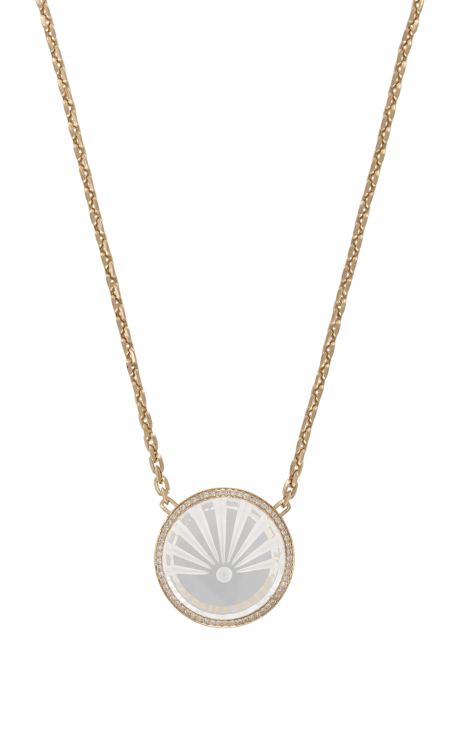 14K Yellow Gold Quartz Necklace