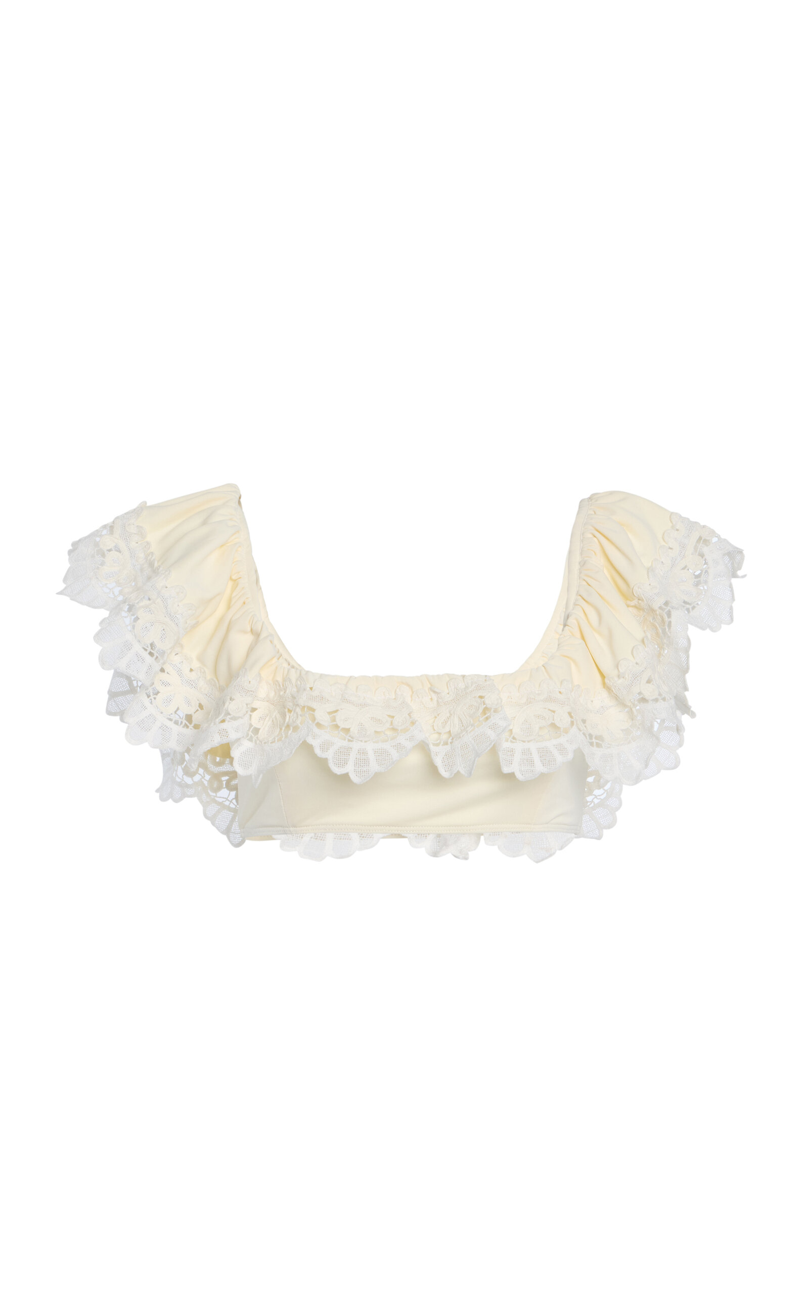 Sea Iyla Ruffled Lace-Trimmed Bikini Top - Women's Clothing