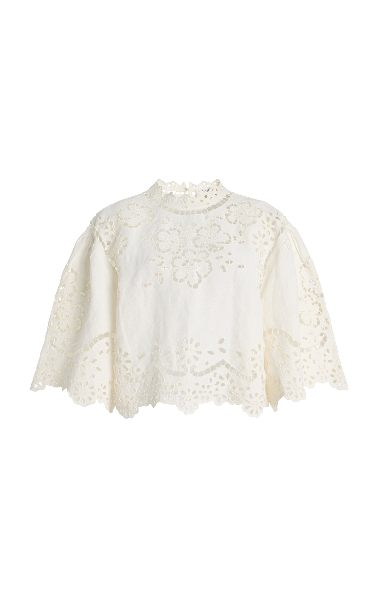 Sea Lula Embroidered Linen-Blend Top