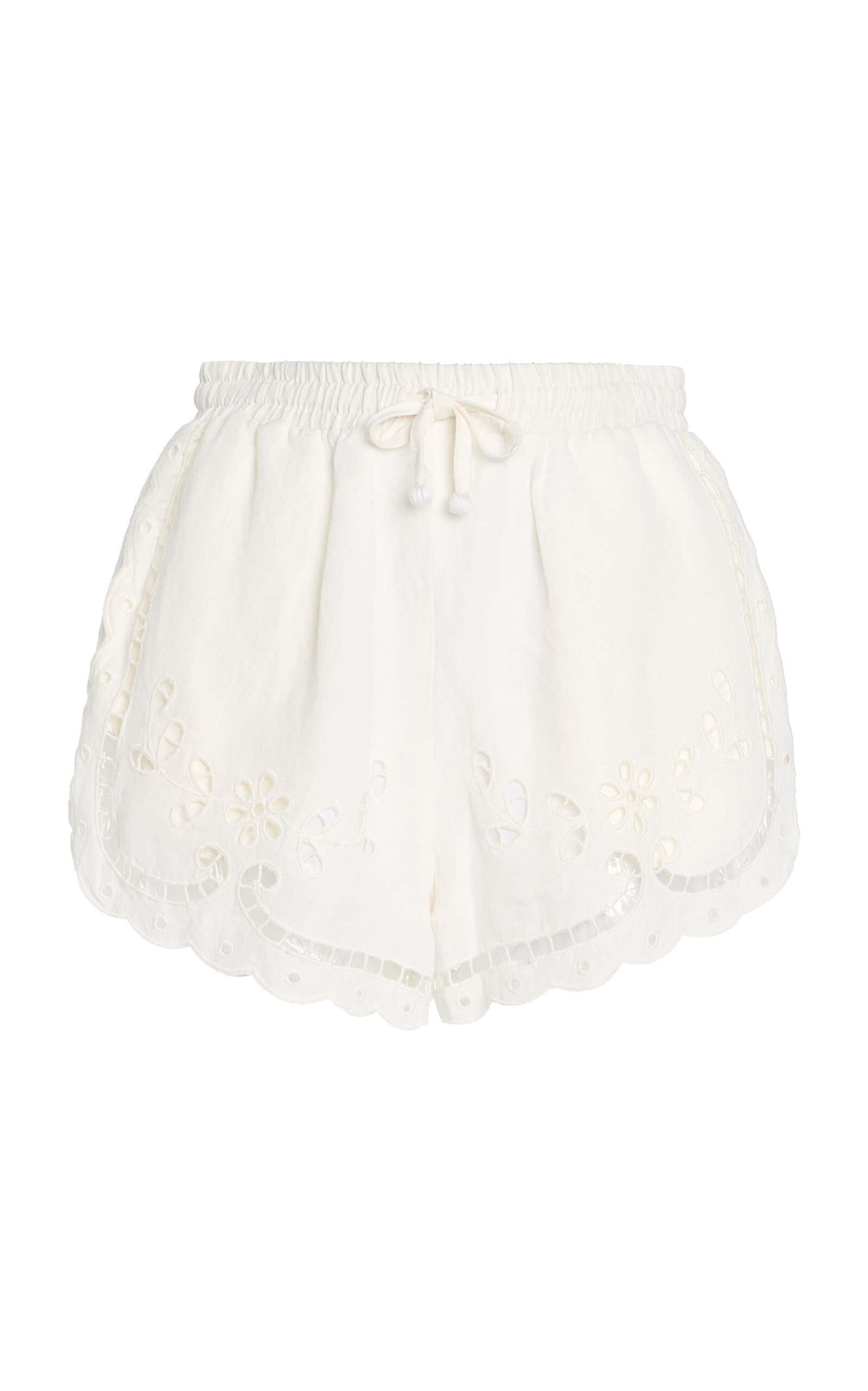 Sea Lula Embroidered Linen-blend Shorts