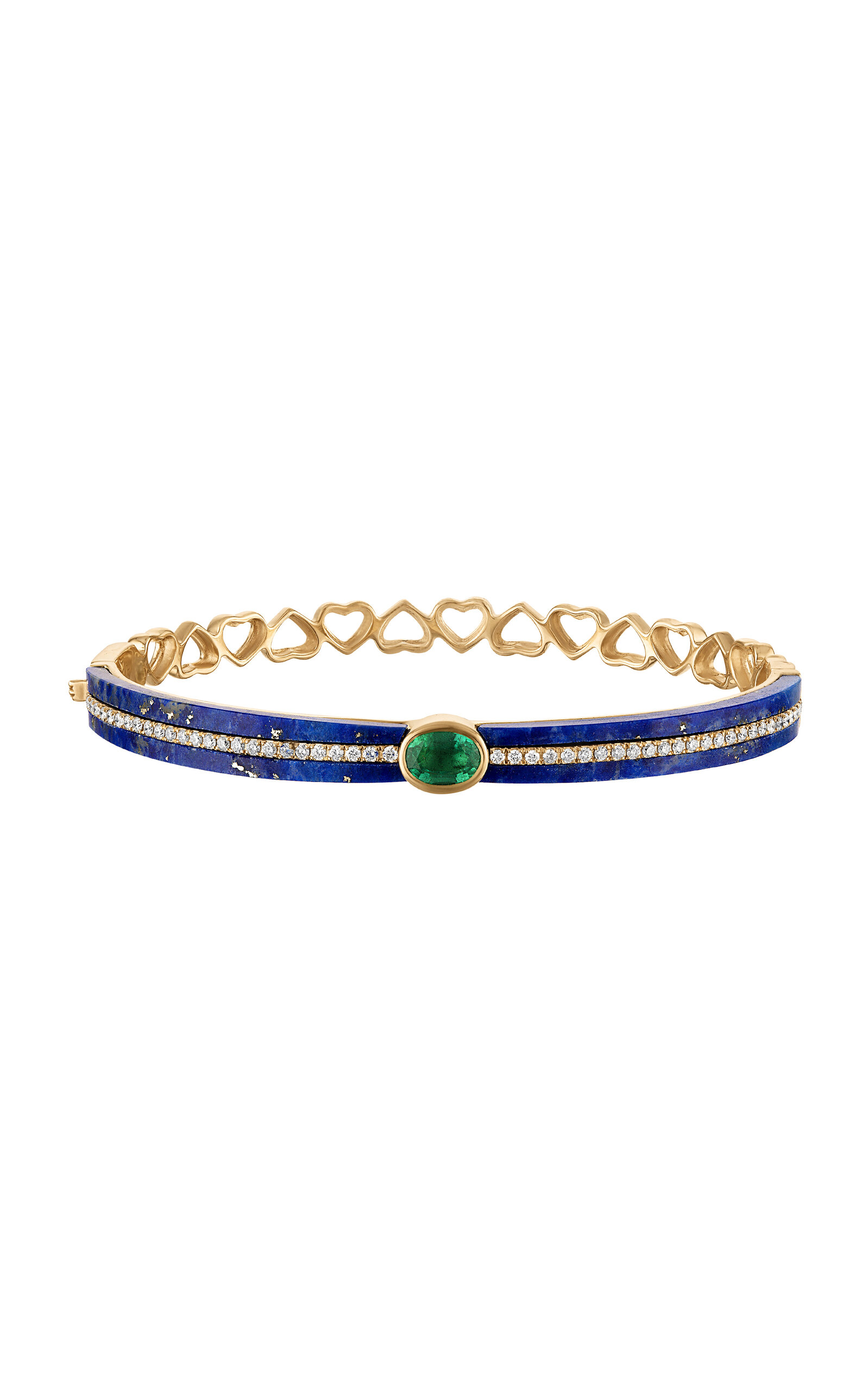 Knock on Lapis 14K Yellow Gold Love Bangle