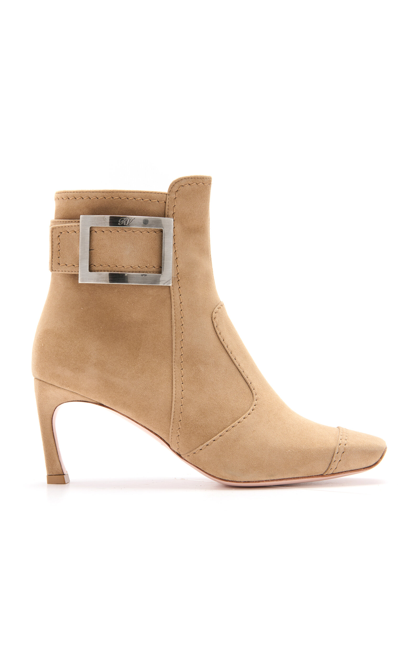 Roger Vivier Trompette Suede Ankle Boots In Brown