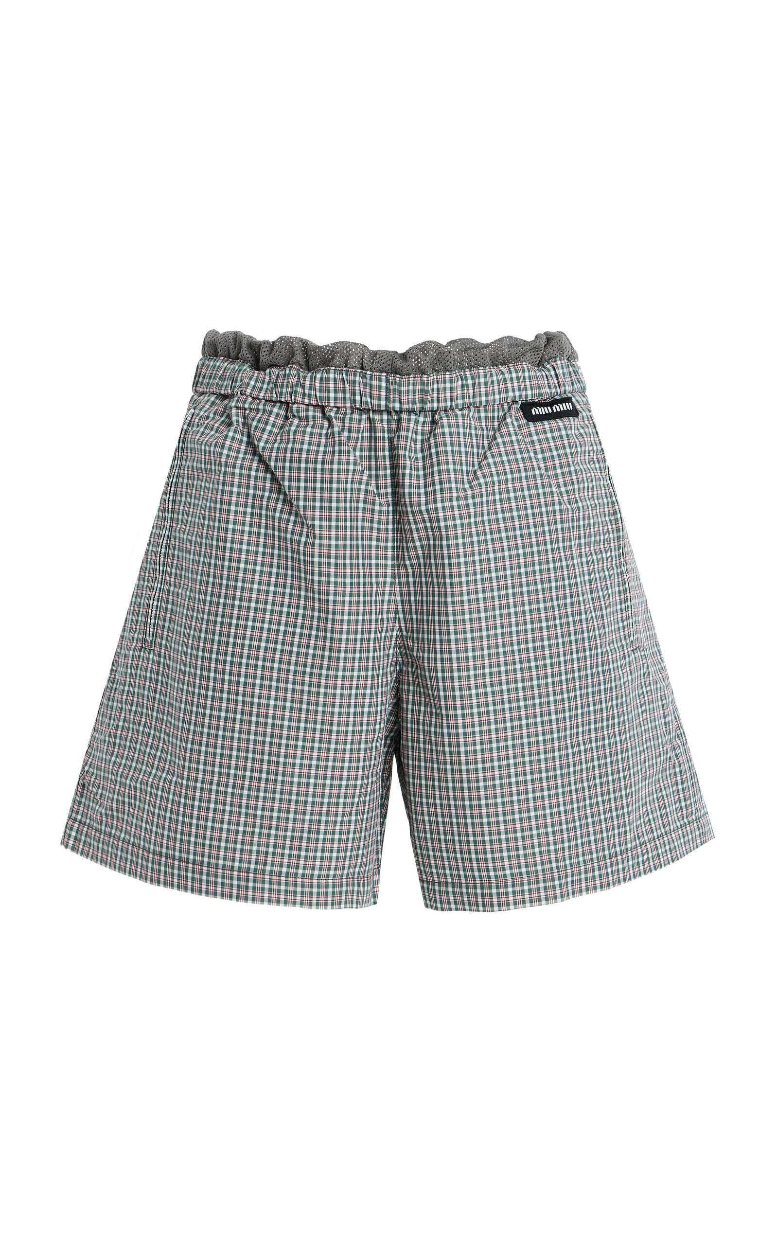Miu Miu Checked Nylon-Cotton Shorts