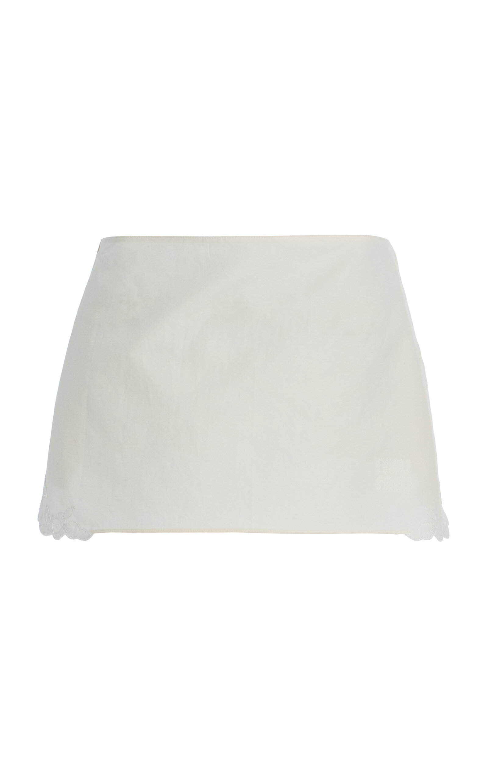 Miu Miu Lace-Detailed Linen-Cotton Mini Skirt