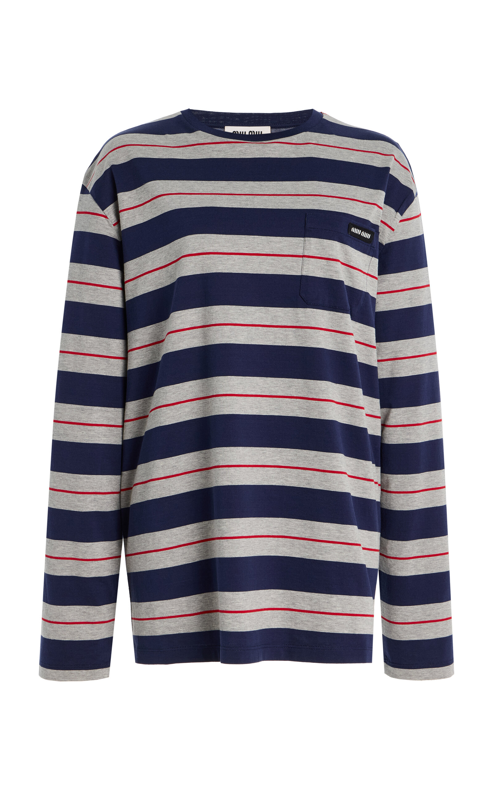 Miu Miu Striped Cotton T-Shirt - Multi - XS