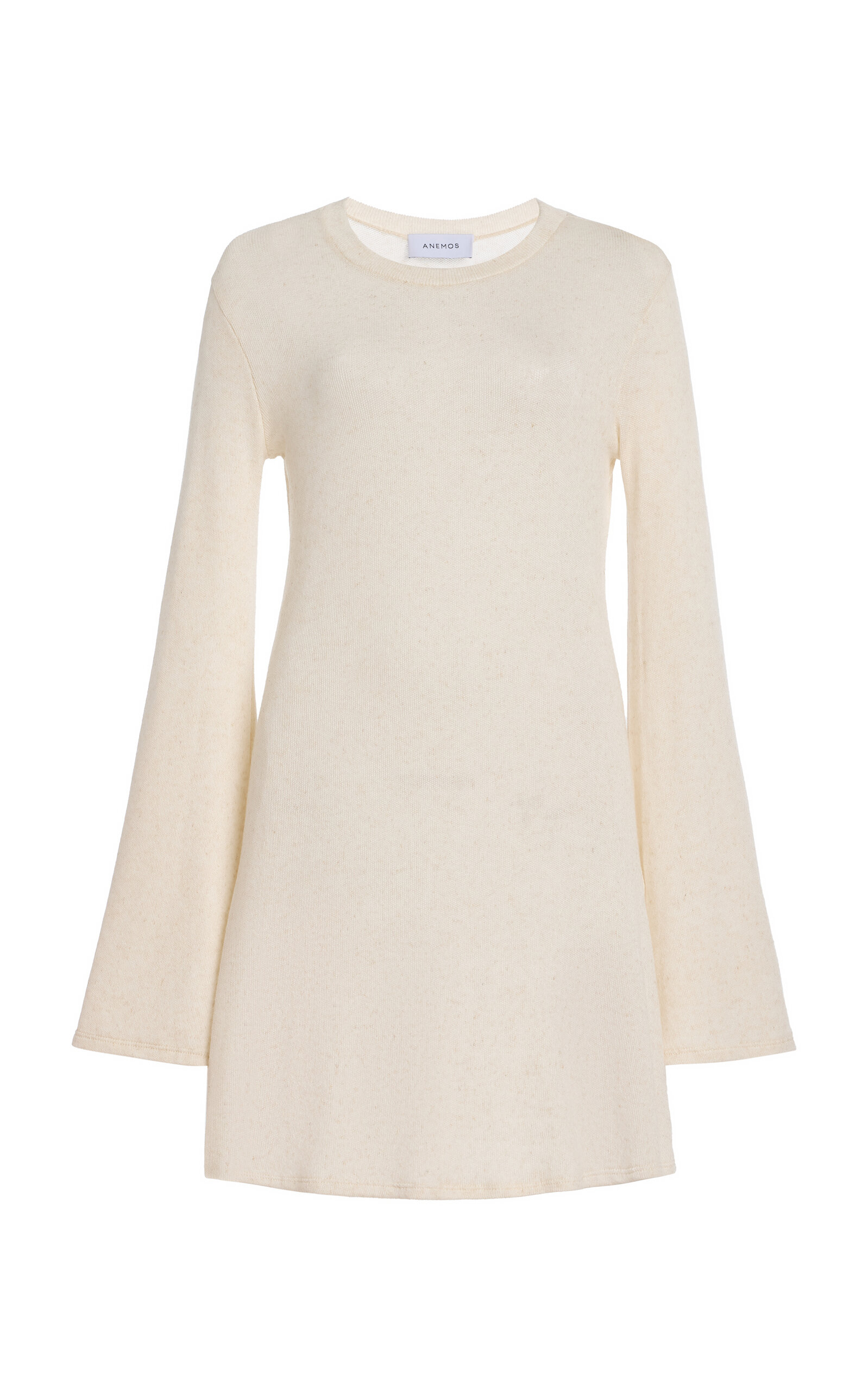 Anemos Bell-sleeve Knit Linen Mini Dress