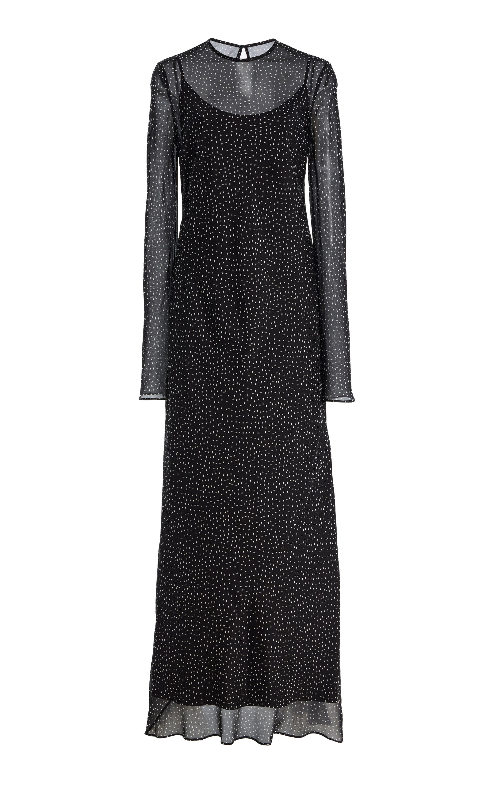 SIR. Lisander Polka-Dot Silk Maxi Dress