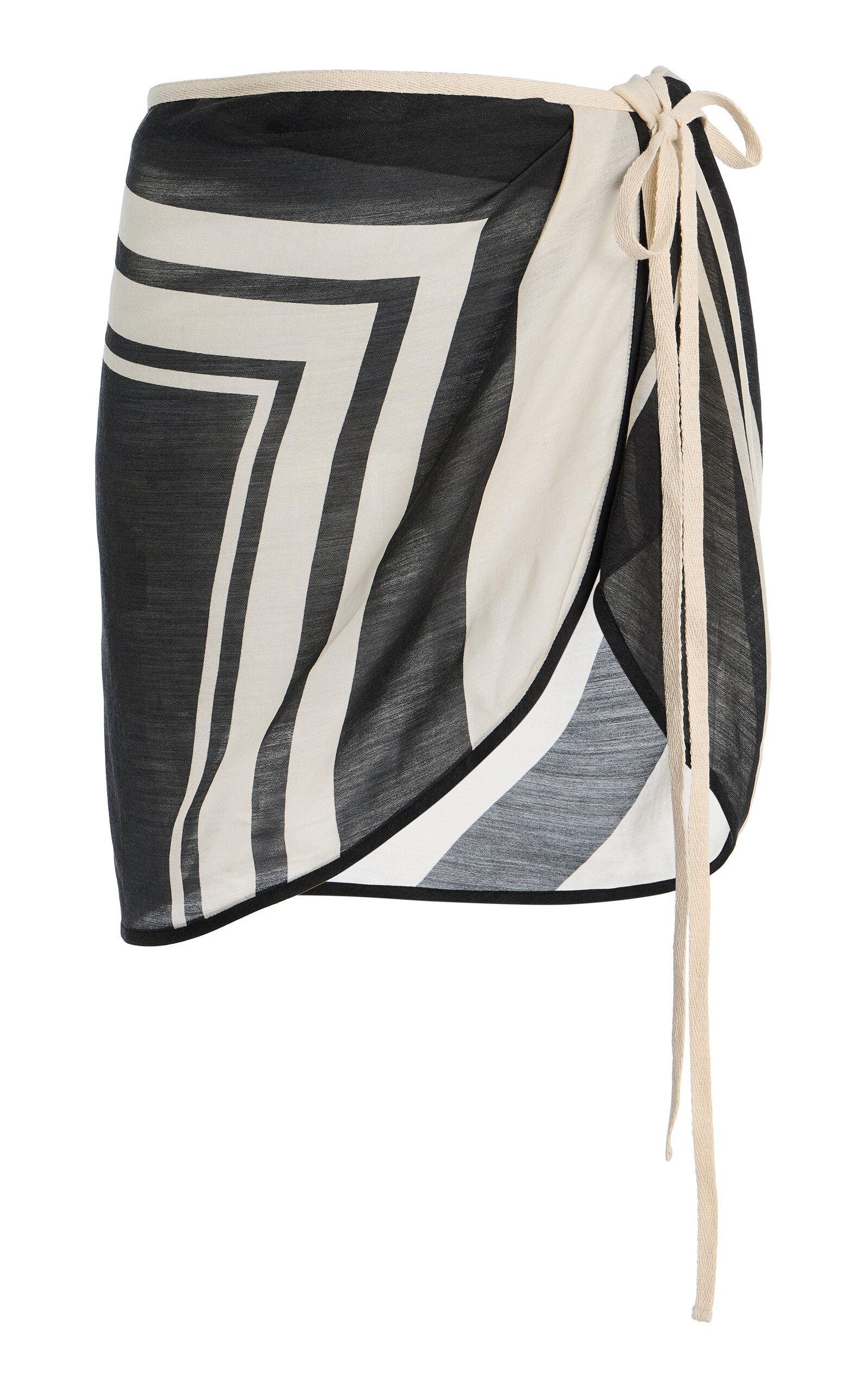 SIR. Pietra Silk-Cotton Sarong - Black/white - OS