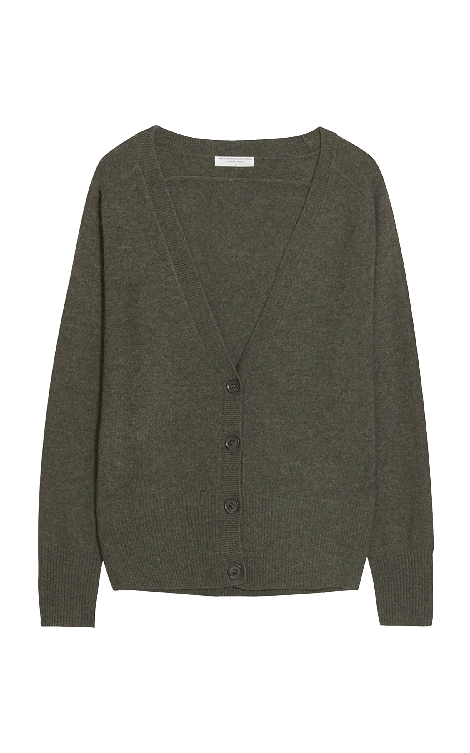 Majestic Cashmere Cardigan In Gray