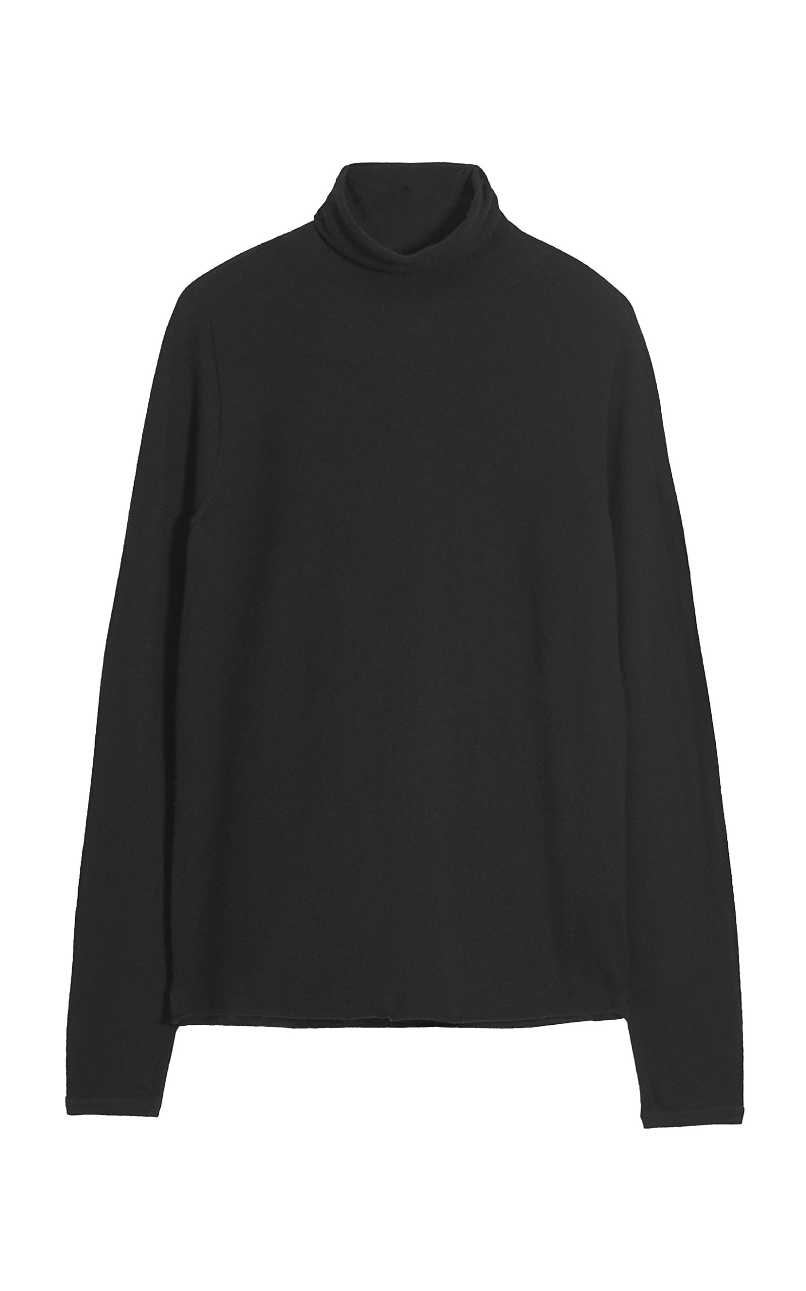 Majestic Cotton-cashmere Turtleneck Sweater In Black