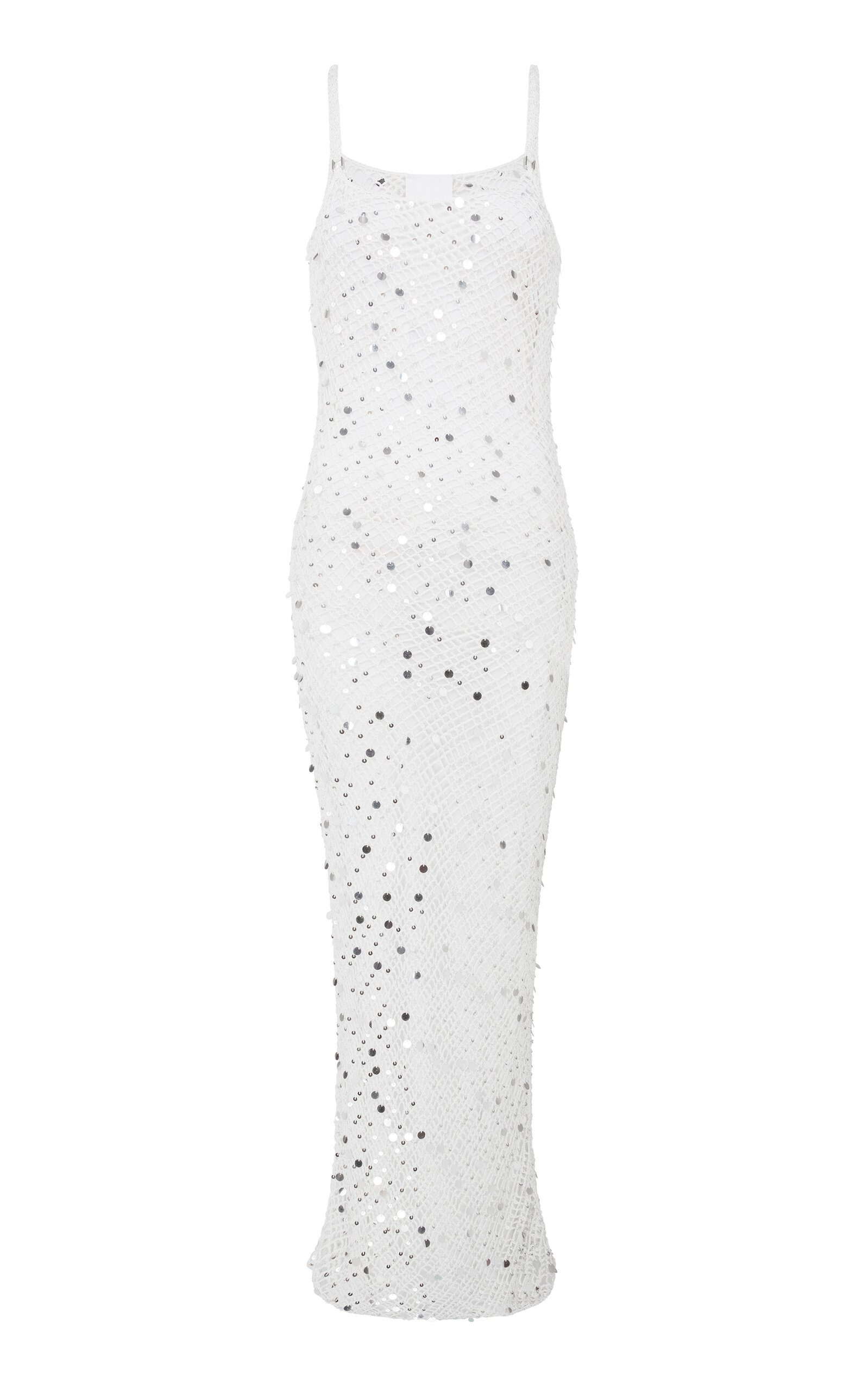 Paris Georgia Vera Sequined-crochet Dress And Shrug In Off-white