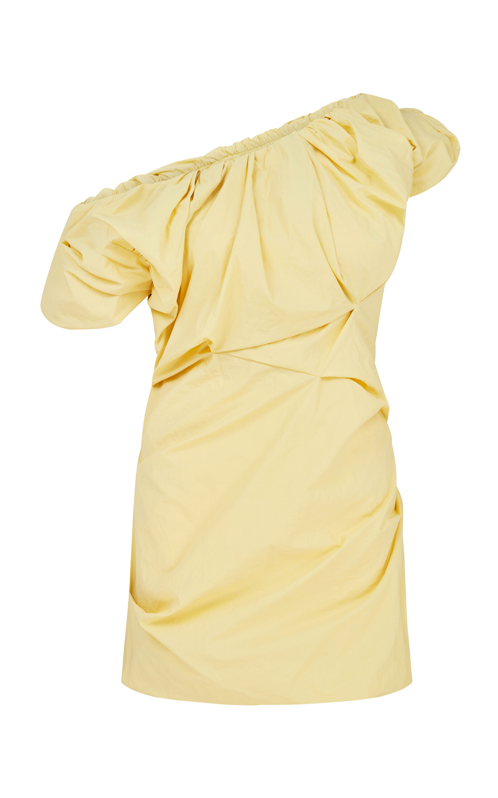 Paris Georgia Rio Ruched Cotton Mini Dress In Yellow