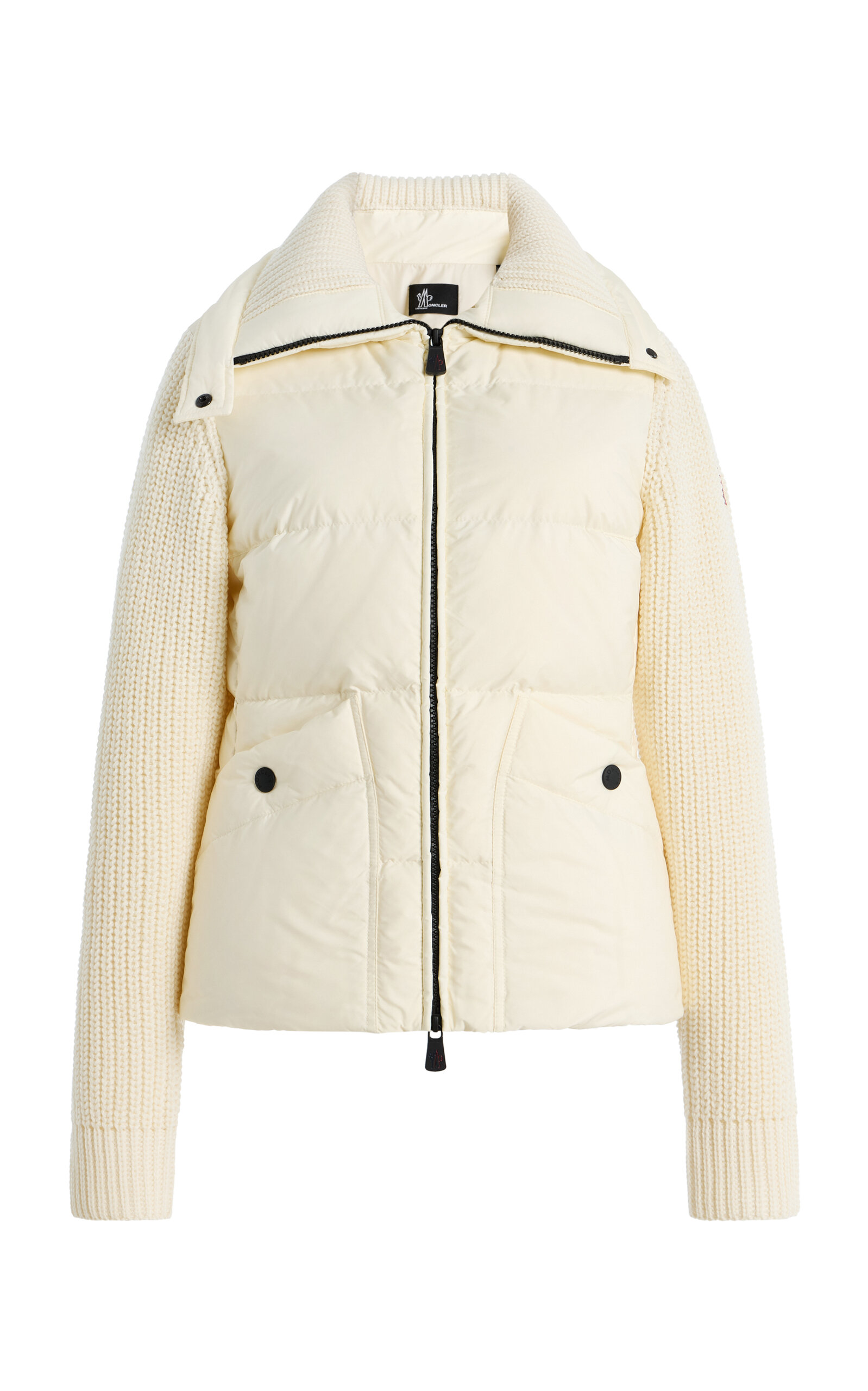Moncler Grenoble - Down Wool Zip-Up Cardigan - Ivory - S - Moda Operandi
