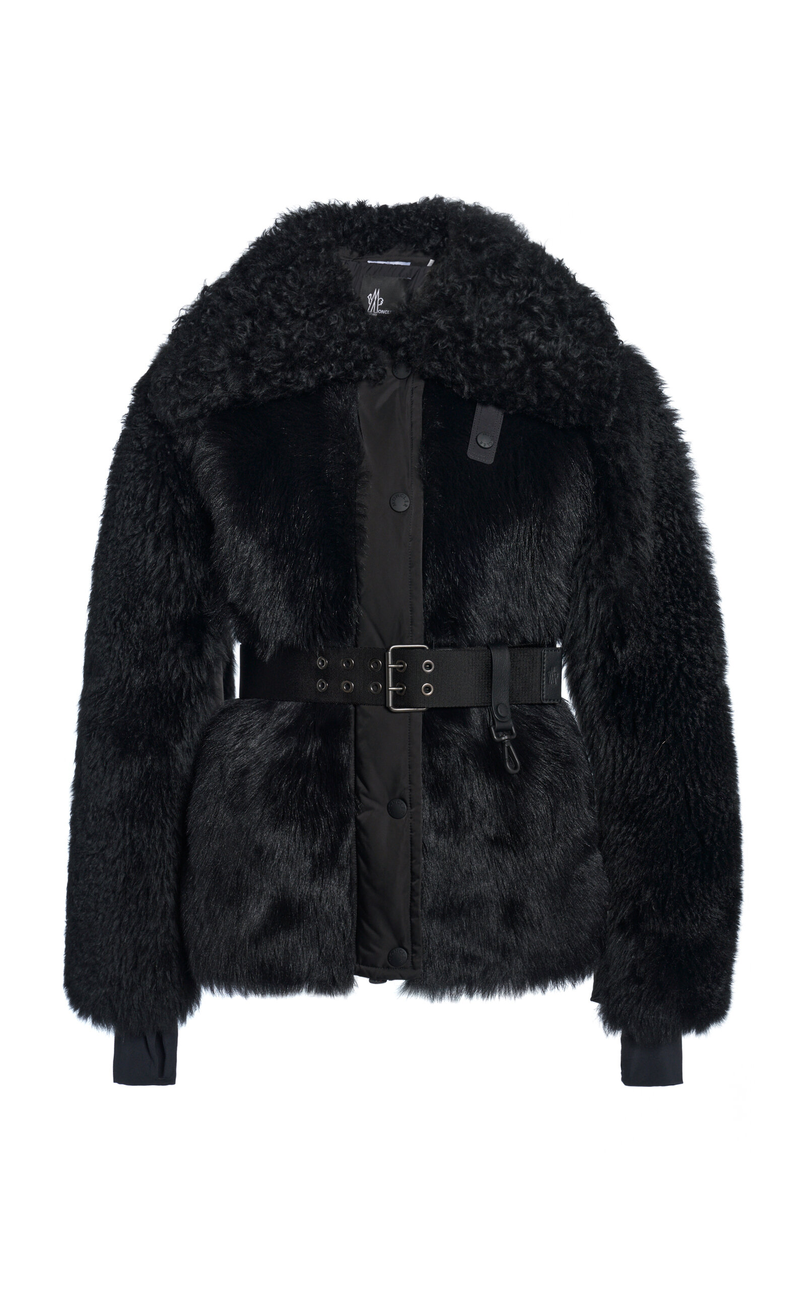 Moncler Valdivian Faux Fur Ski Jacket In Black
