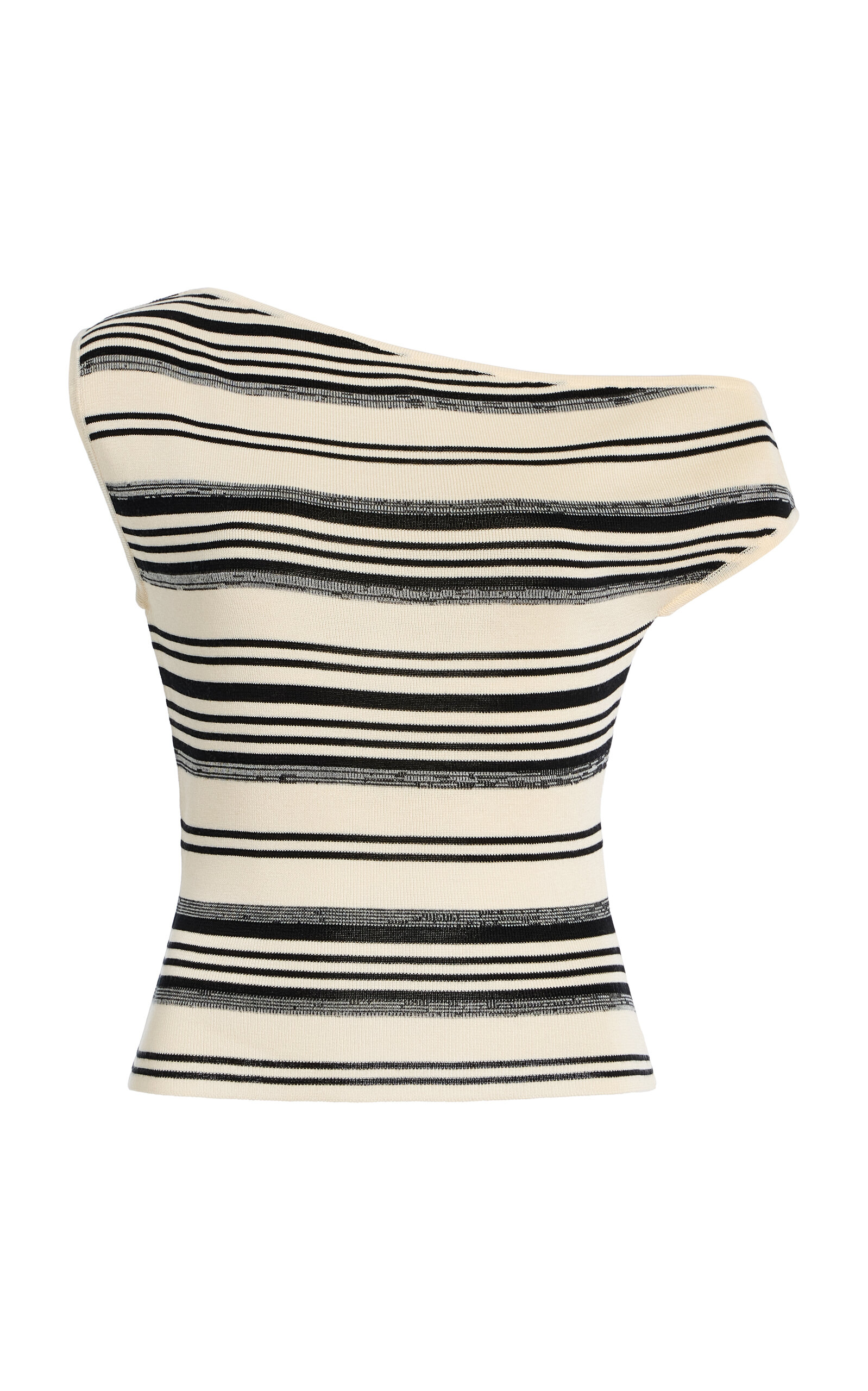 Elce Exclusive Rio Off-the-shoulder Striped Knit Top
