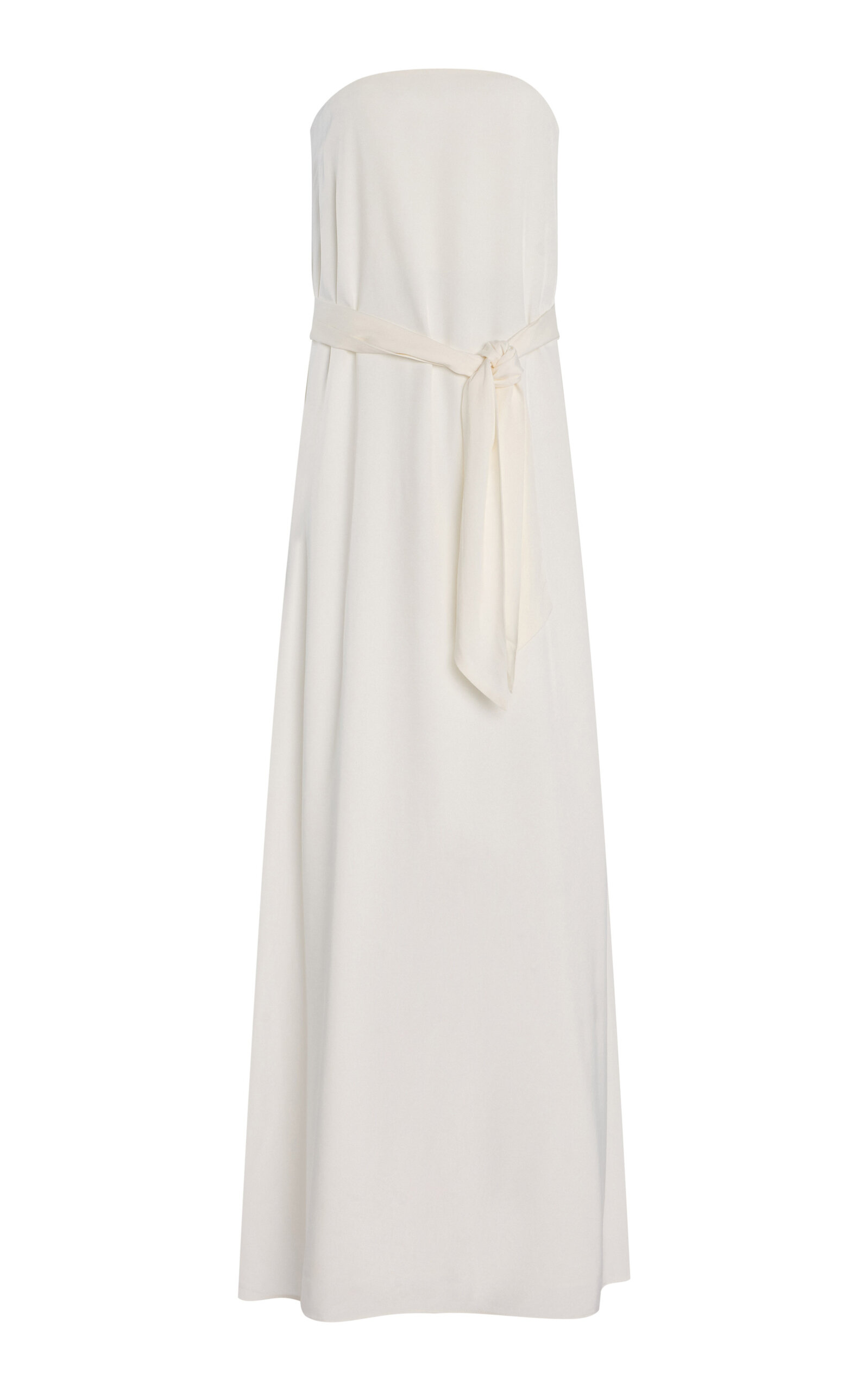 Exclusive Bia Tie-Neck Strapless Crepe Maxi Dress