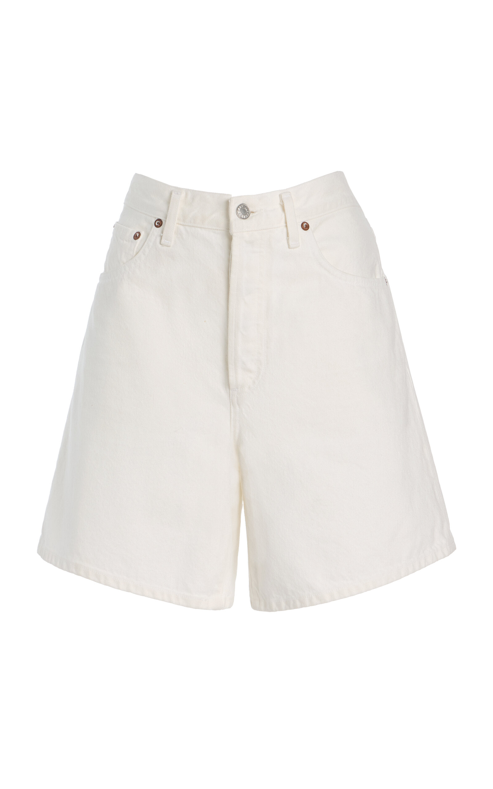 Agolde Dame Denim Shorts In White