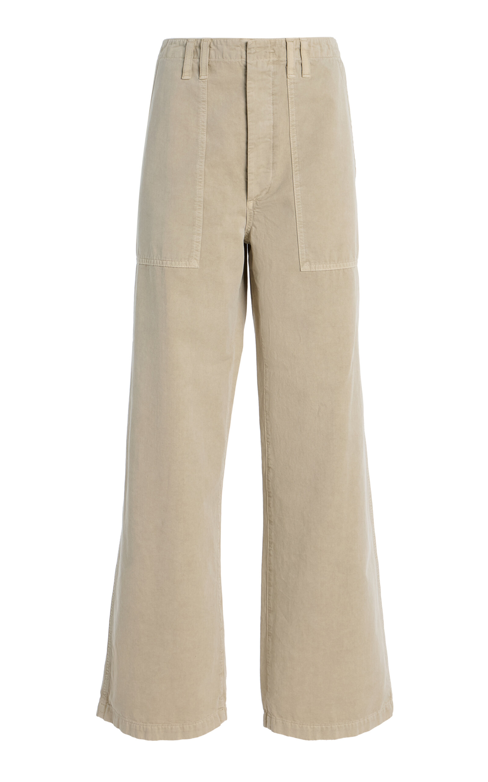 Agolde Yuna Twill Utility Pants In Ivory