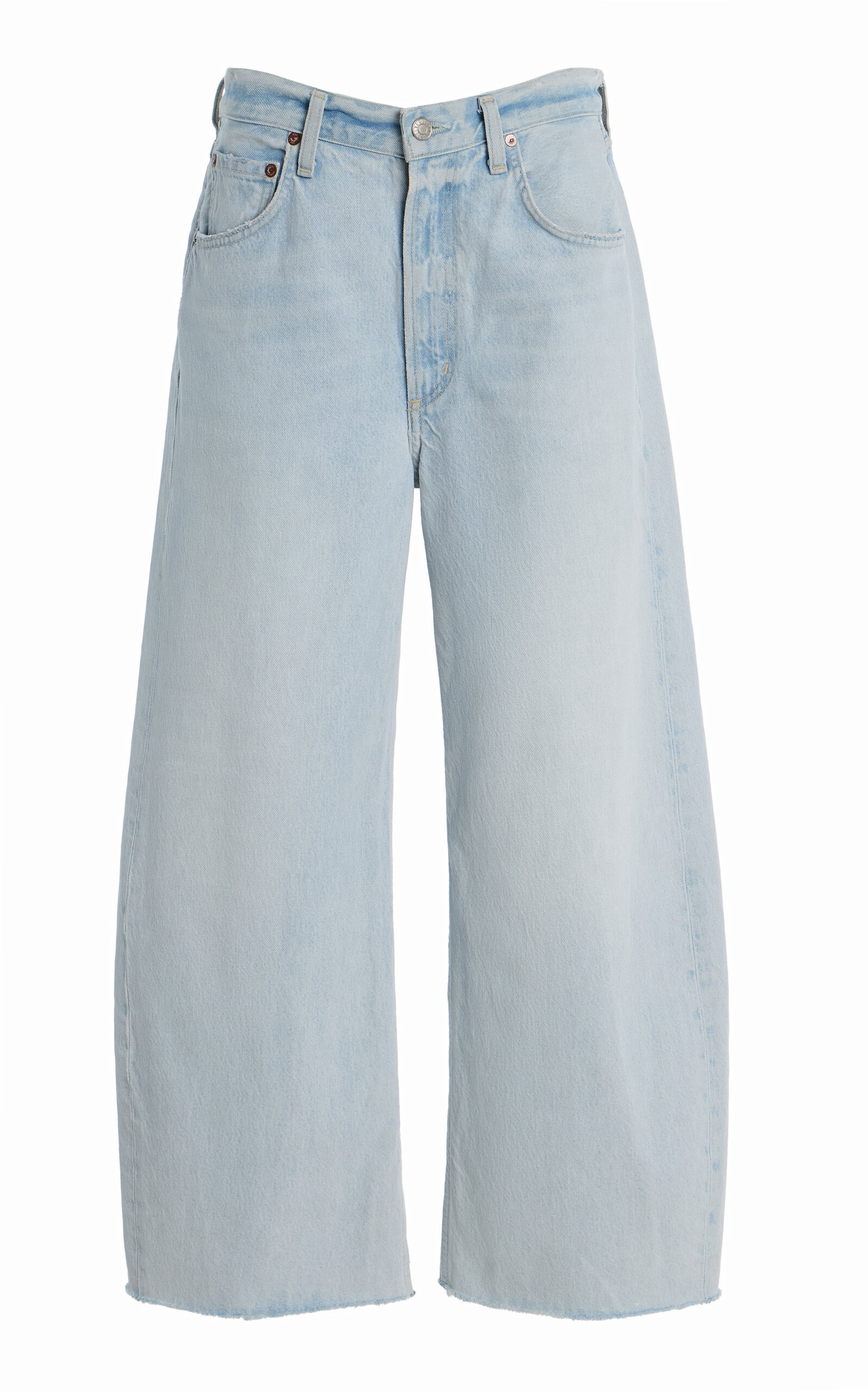 Agolde Low Curve Fray Rigid Mid-Rise Barrel-Leg Jeans