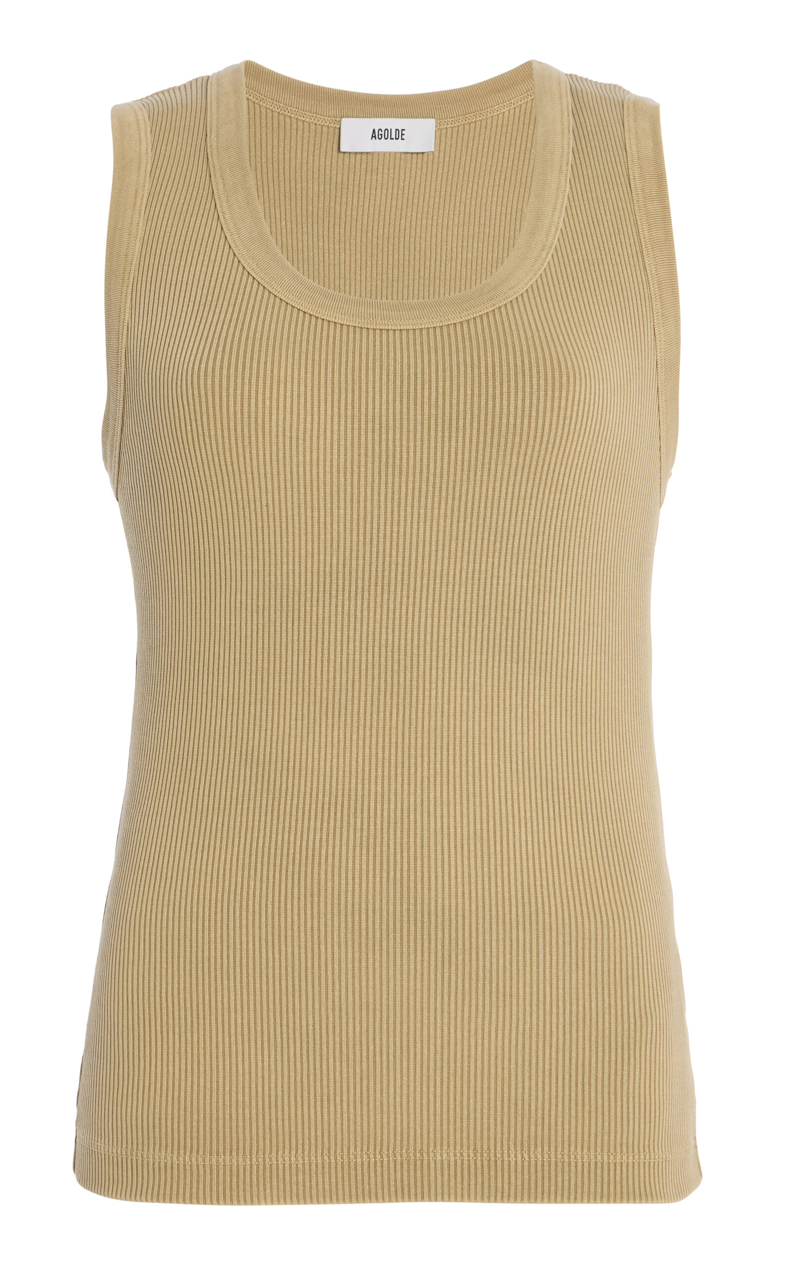 Agolde Poppy Cotton Tank Top In Brown
