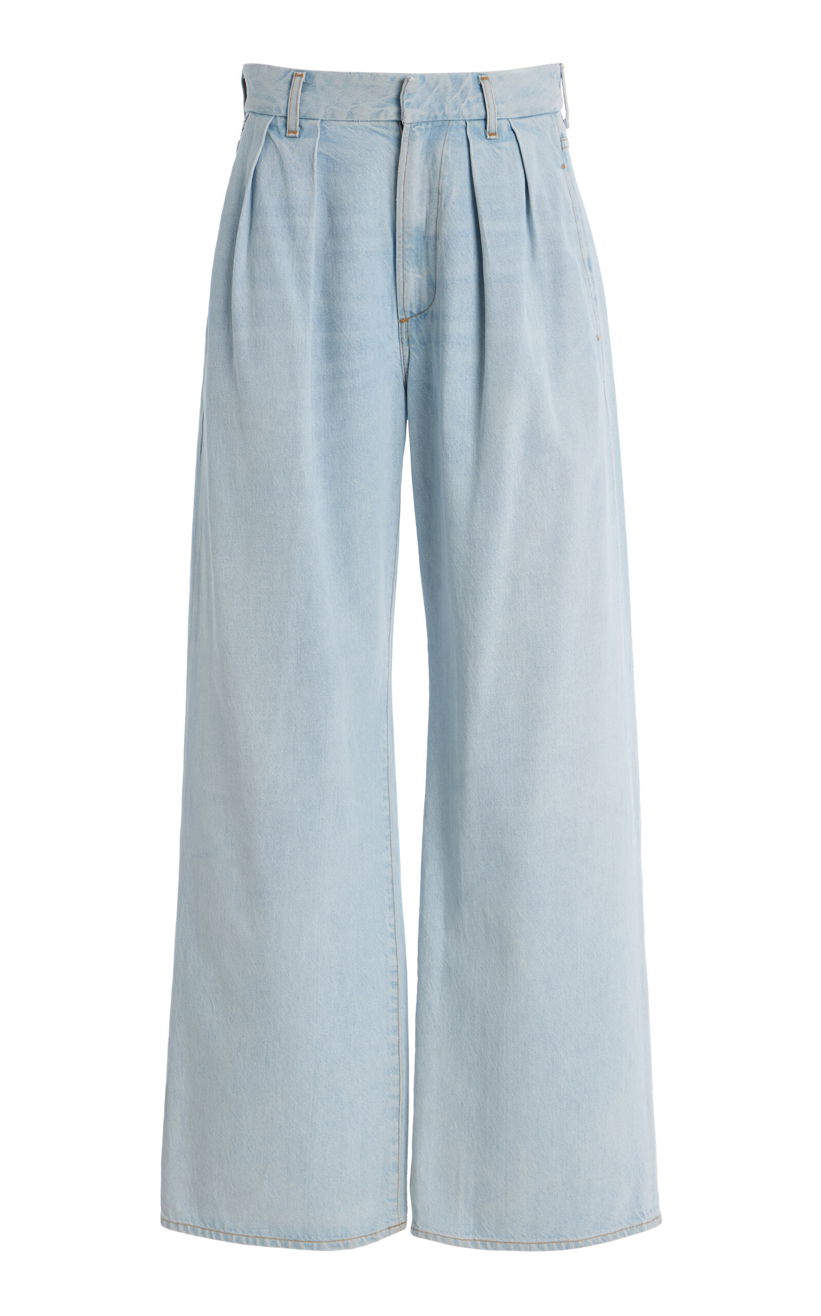 Citizens Of Humanity Petra Pleated Denim Trousers In Light Wash