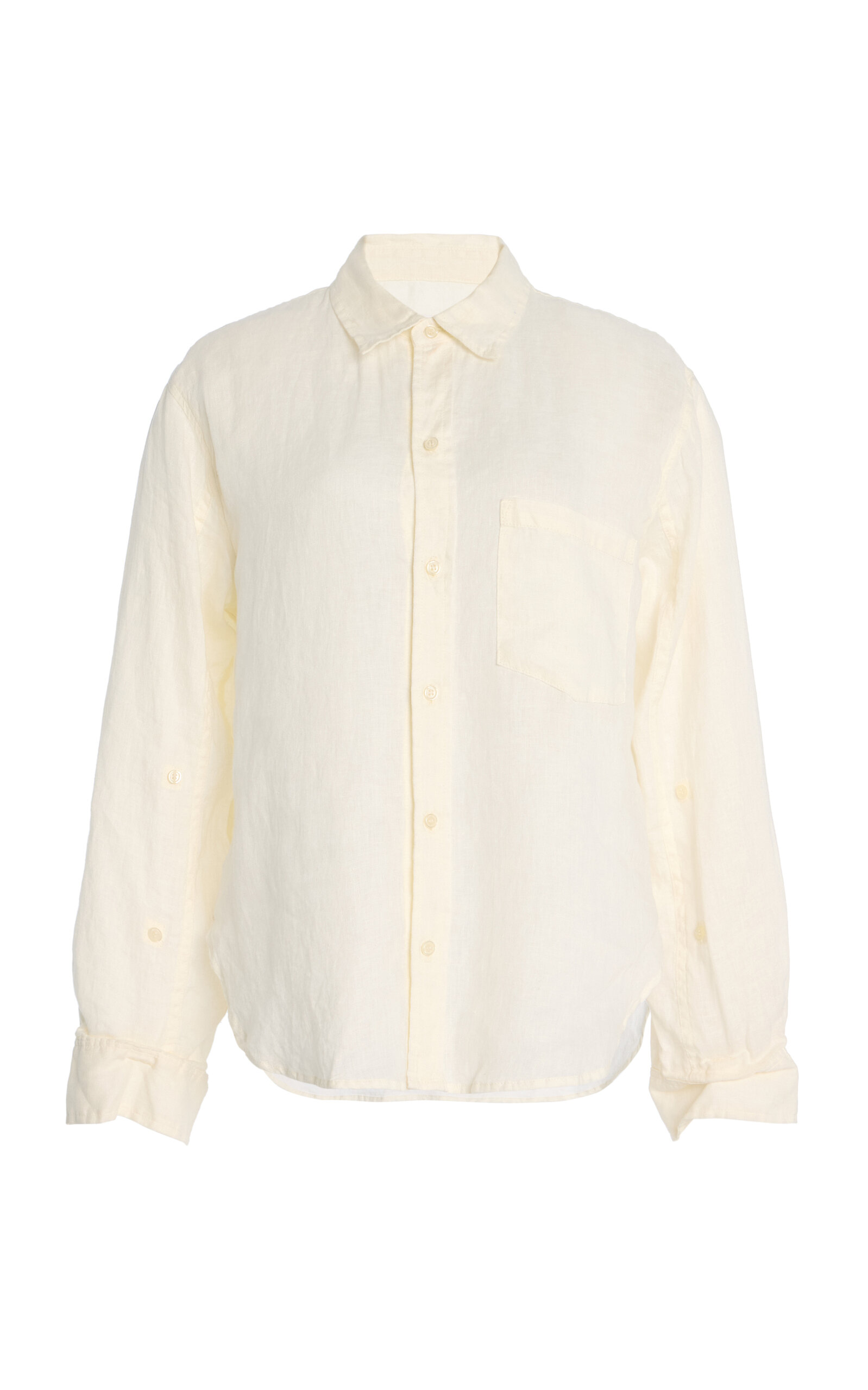 Citizen Of Humanity Kayla Shrunken Linen Shirt In Ivory