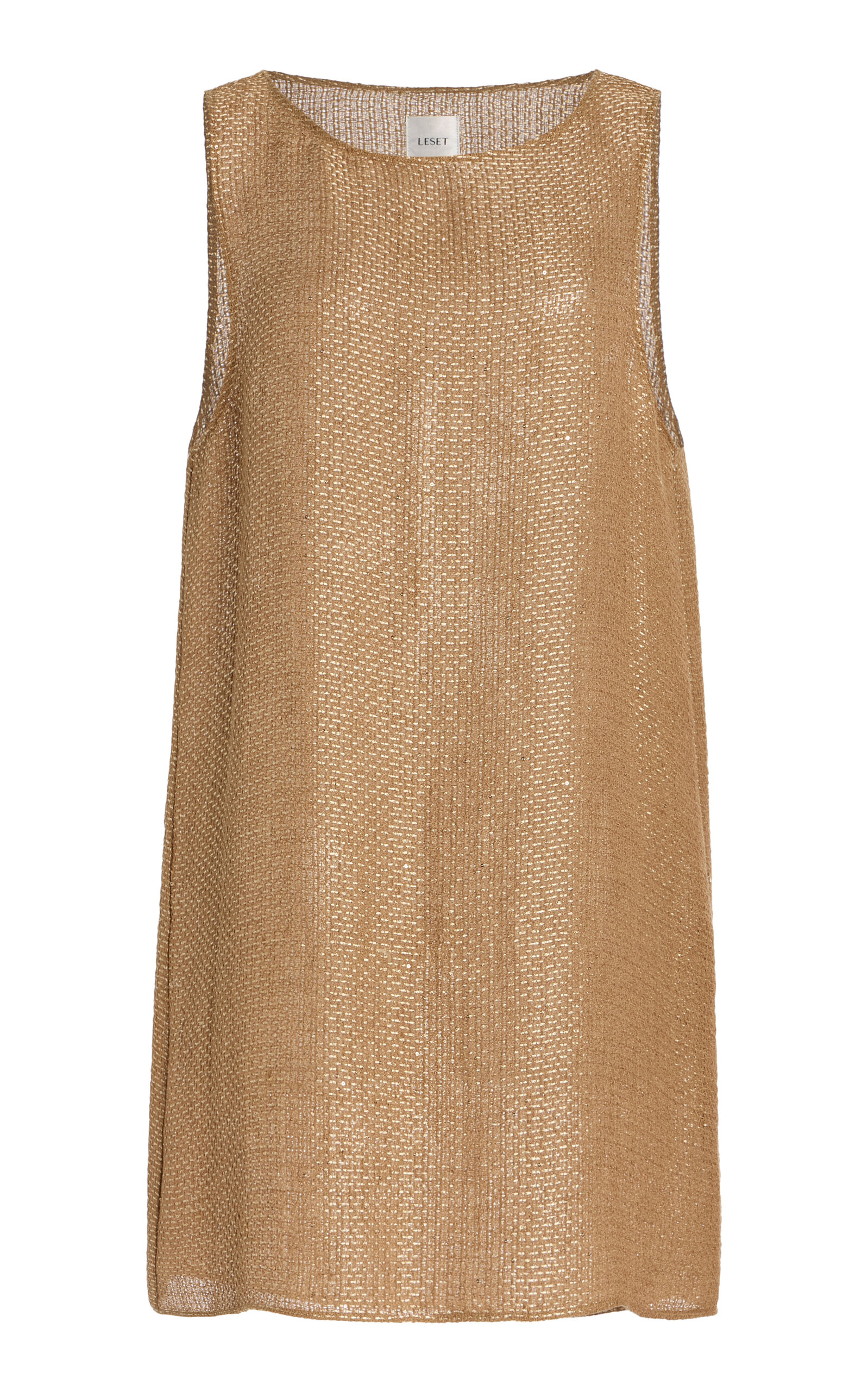 Leset Stella Knit Linen-Blend Mini Dress - Brown