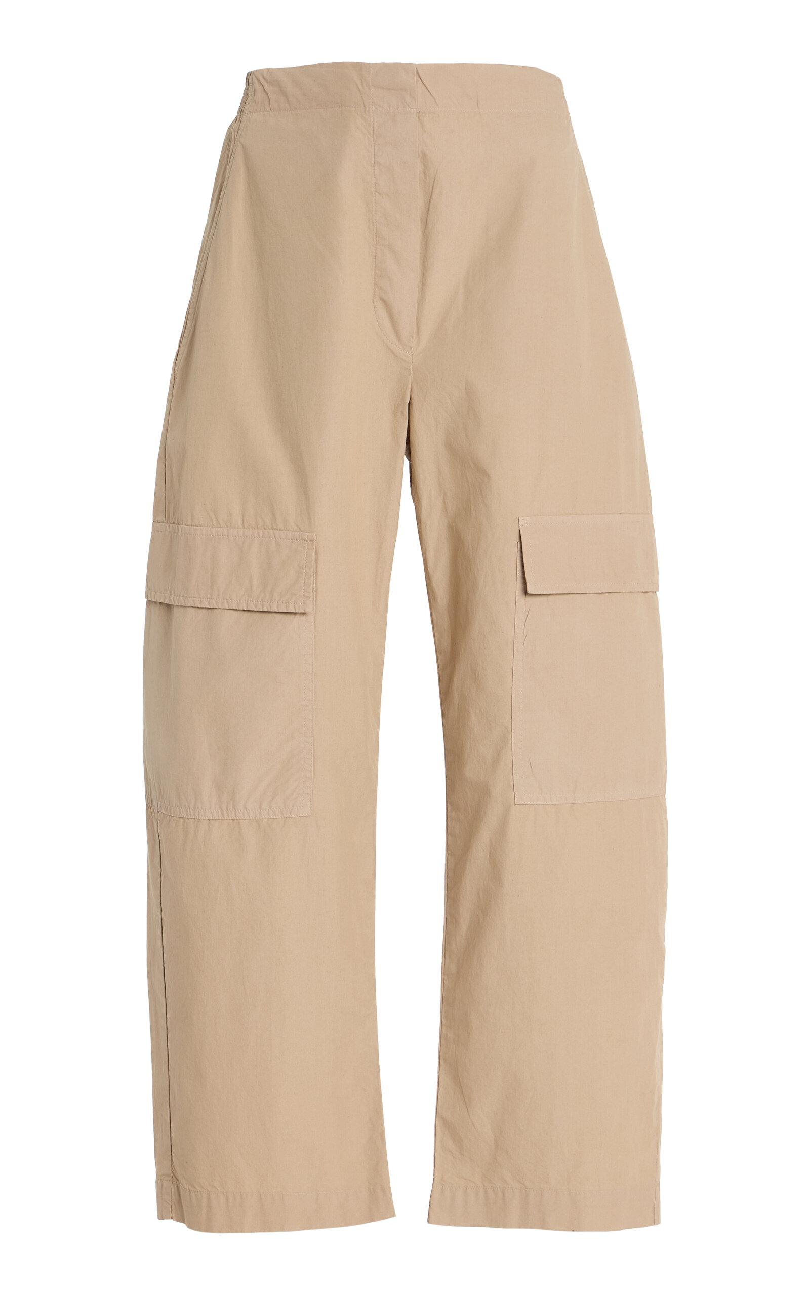 Leset Kyoto Cotton Barrel-Leg Cargo Pants - Khaki