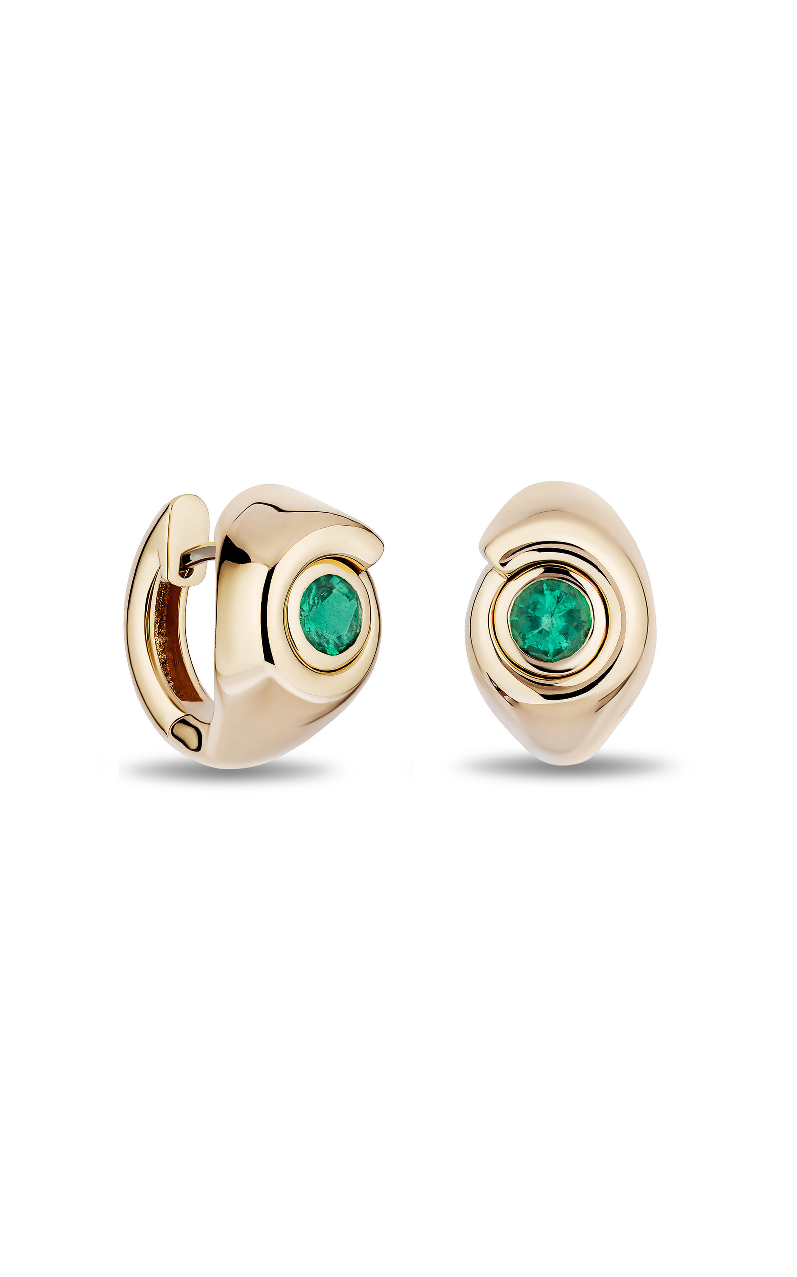 MASON AND BOOKS 14K YELLOW GOLD EMERALD EARRINGS 