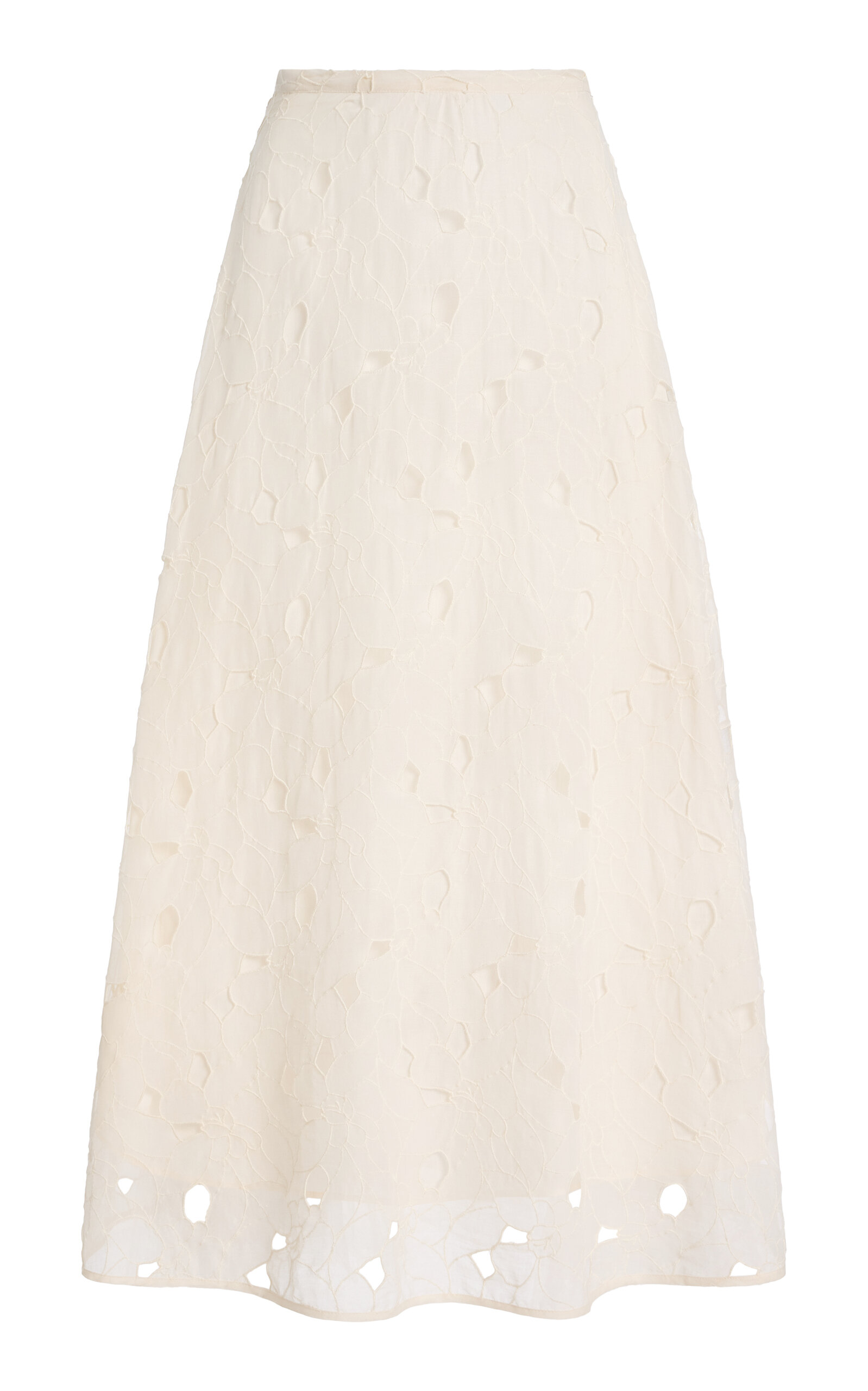 Ulla Johnson Caro Broderie Anglaise Cotton Maxi Skirt In White