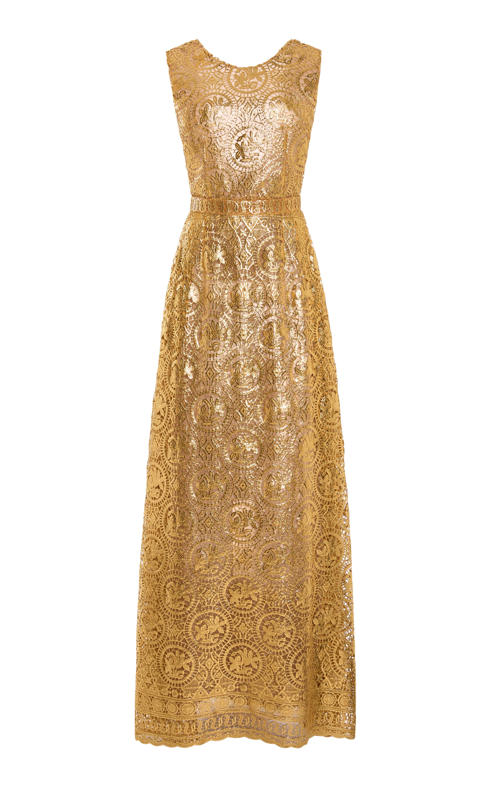 Emilia Wickstead Torres Guipure Lace Dress - Gold