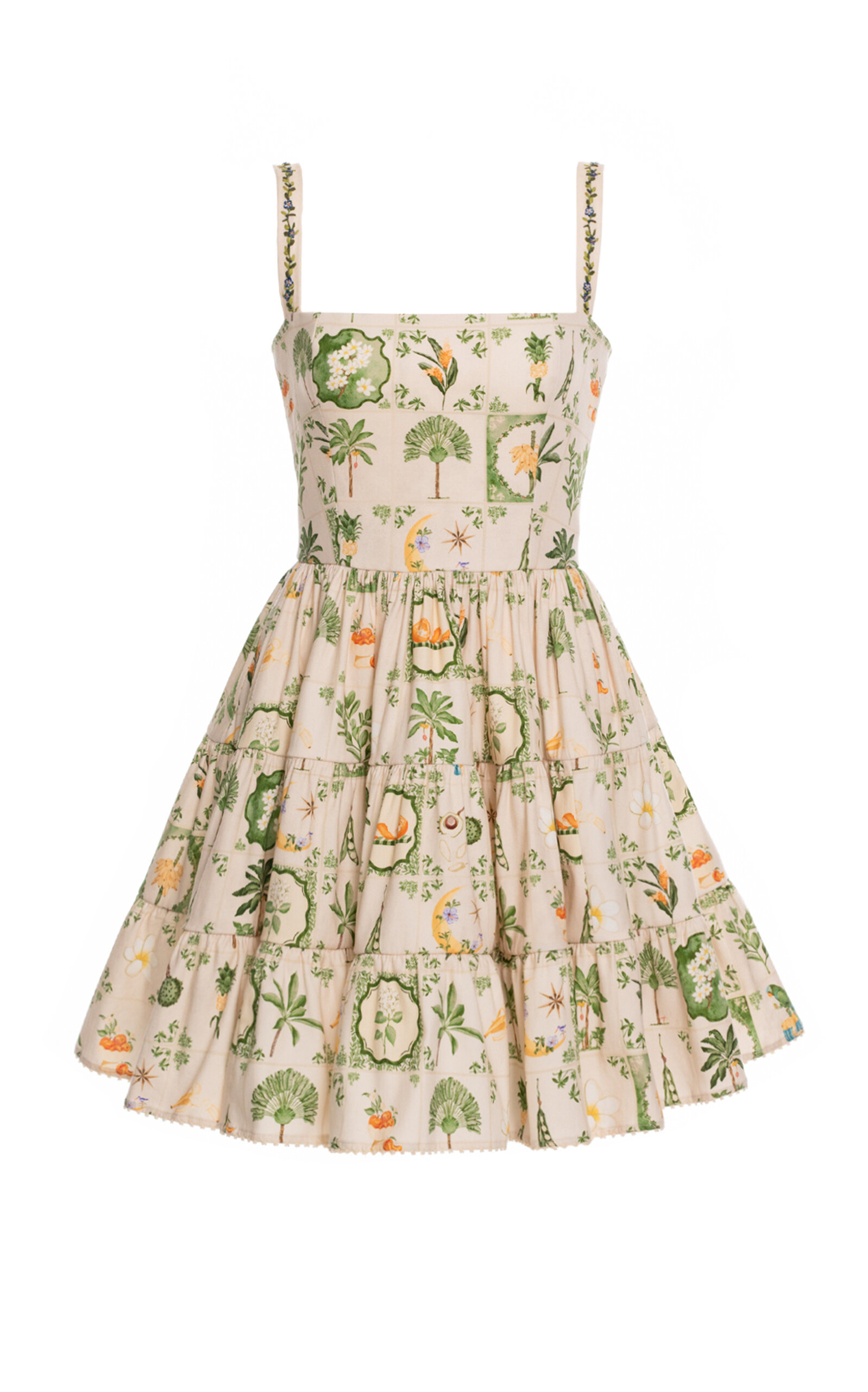 Agua by Agua Bendita Lima Embroidered Stretch-Cotton Mini Dress - Multi