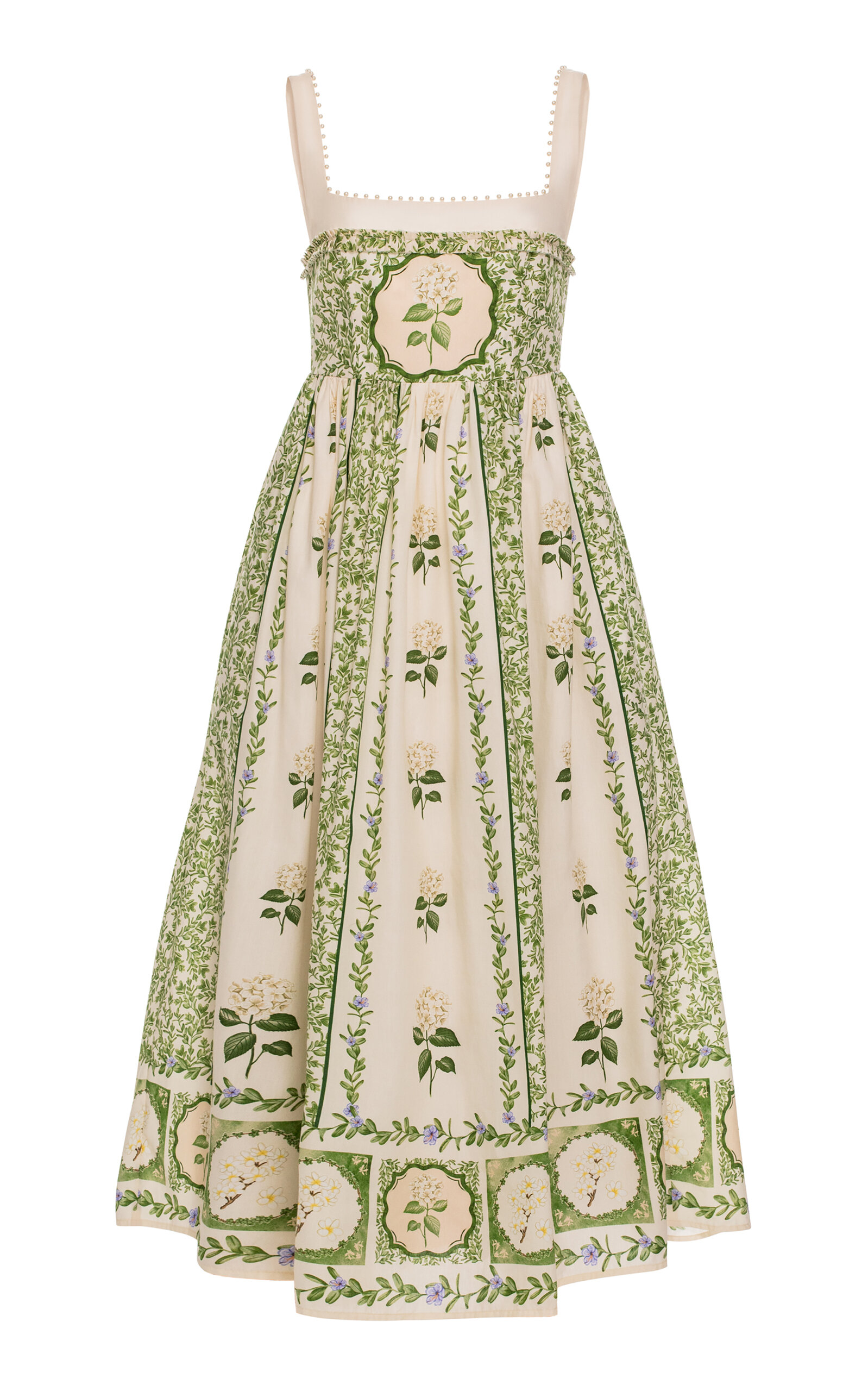 Barbara Embroidered Cotton Midi Dress