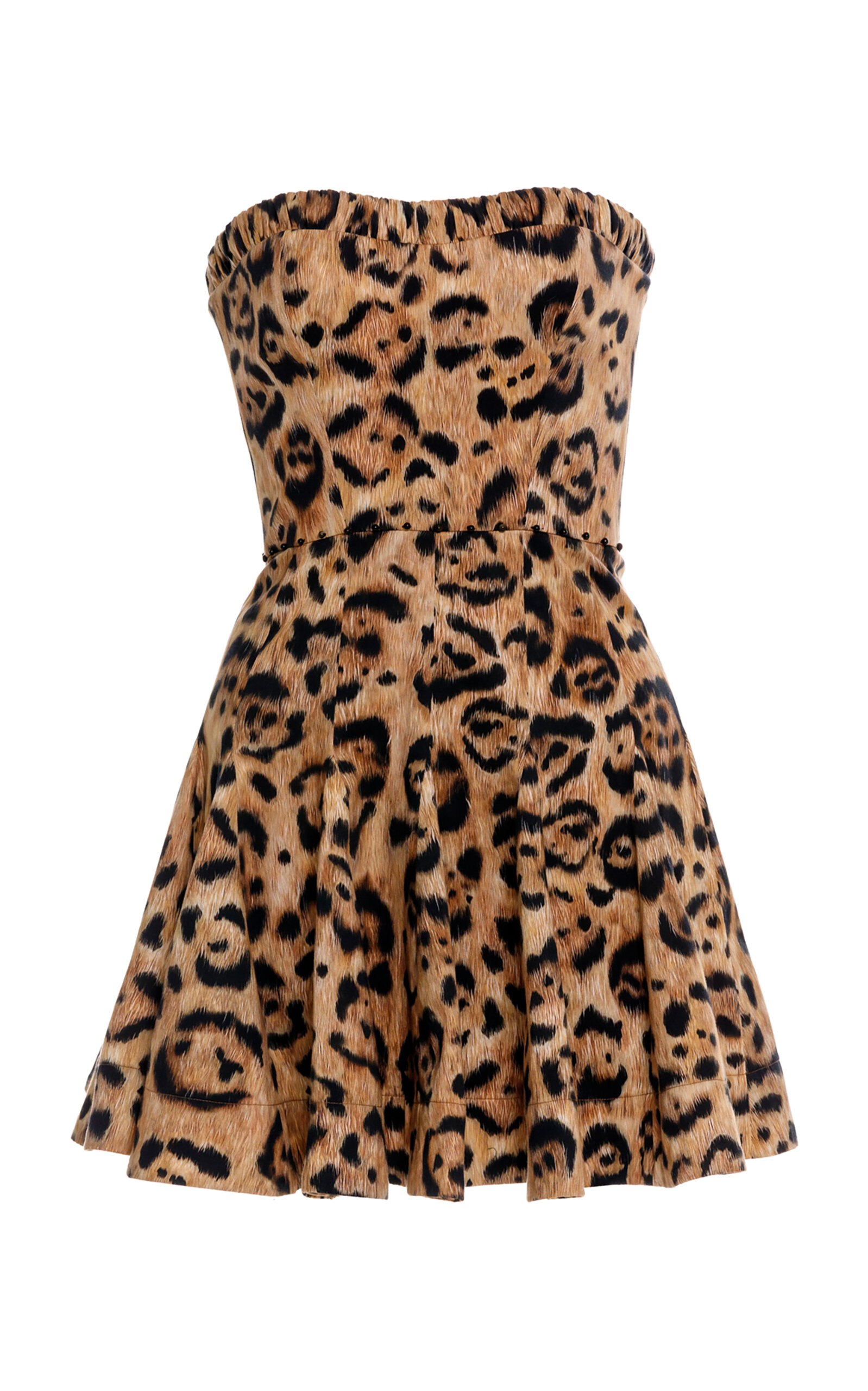 Agua By Agua Bendita Caudal Leopard-print Stretch-cotton Mini Dress In Animal