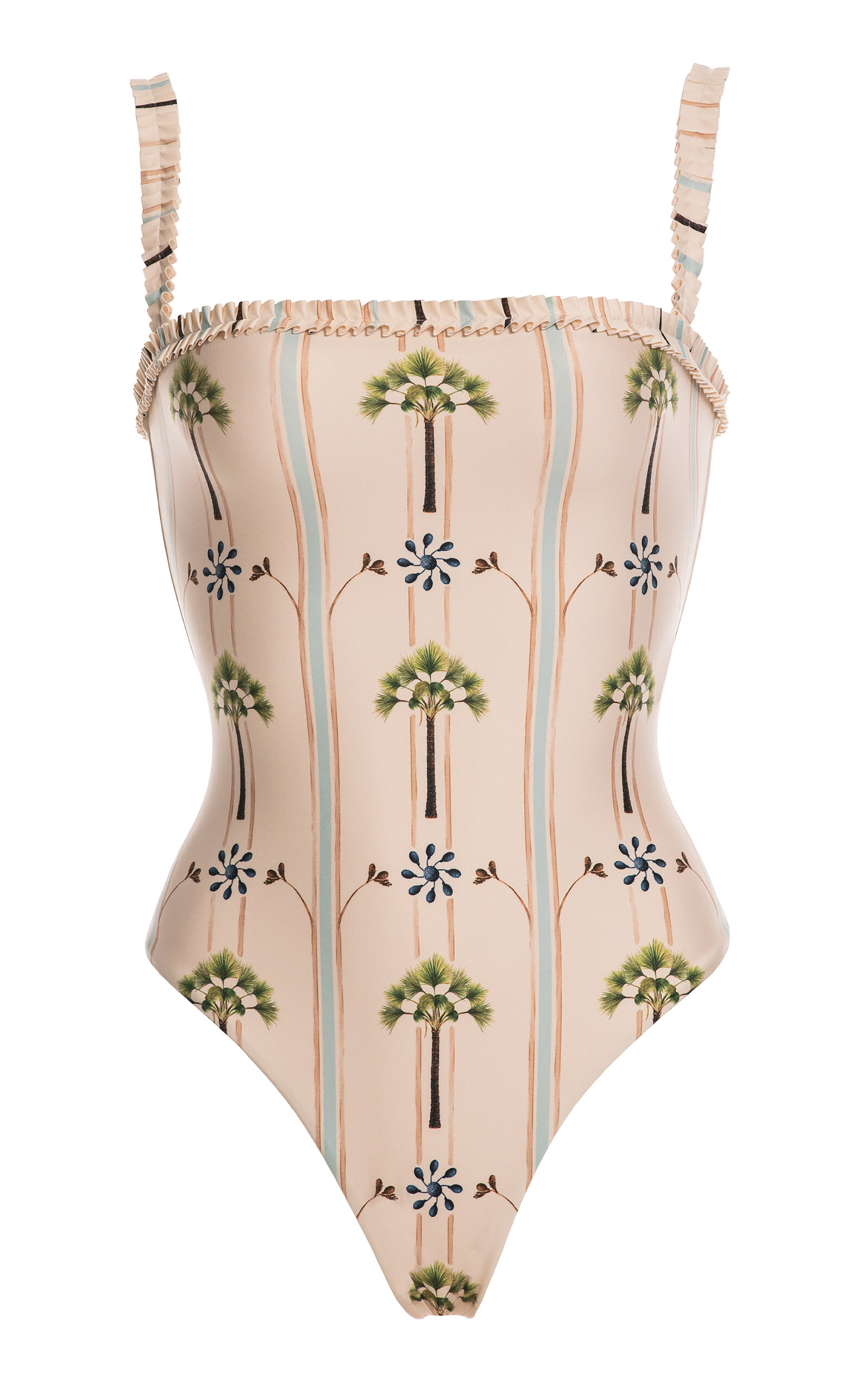 Agua By Agua Bendita Limon Printed One-piece Bathing Suit In Neutral
