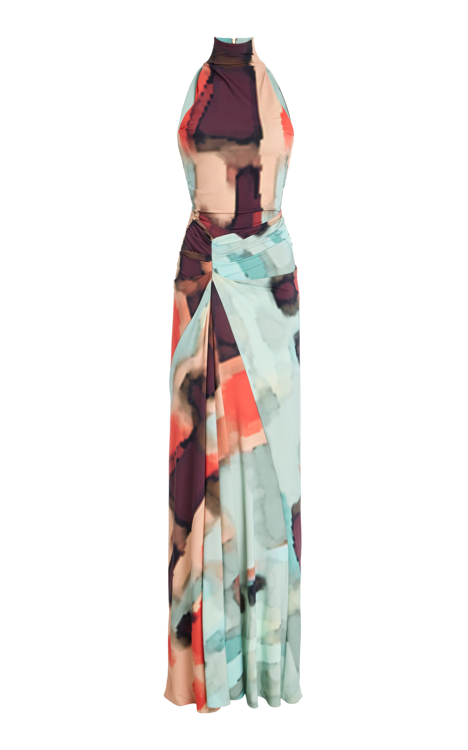 Silvia Tcherassi Exclusive Frances Open-Back Printed Jersey Maxi Dress