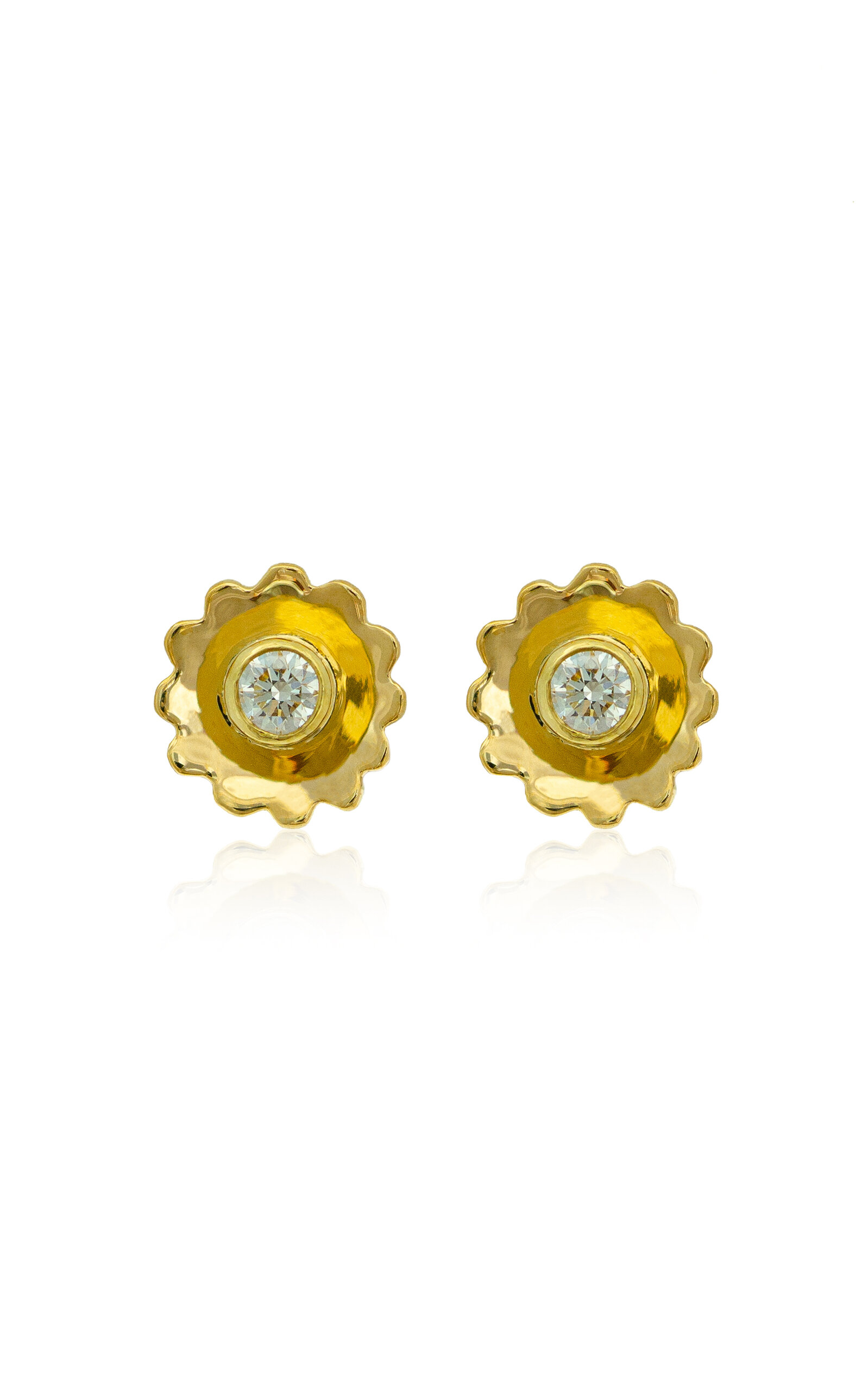 18K Yellow Gold Diamond Earrings