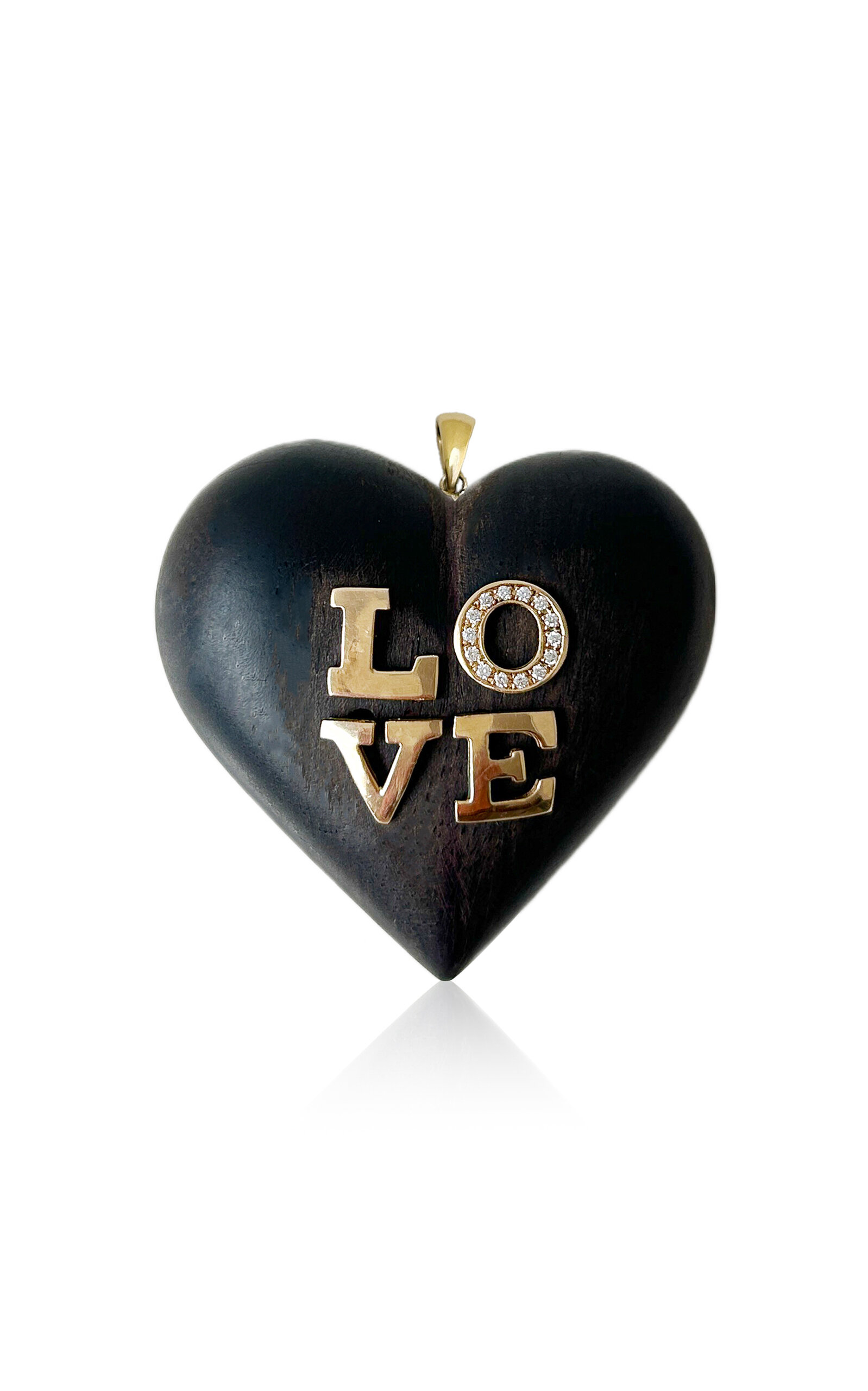 14K Yellow Gold; Diamond And Ebony Charm
