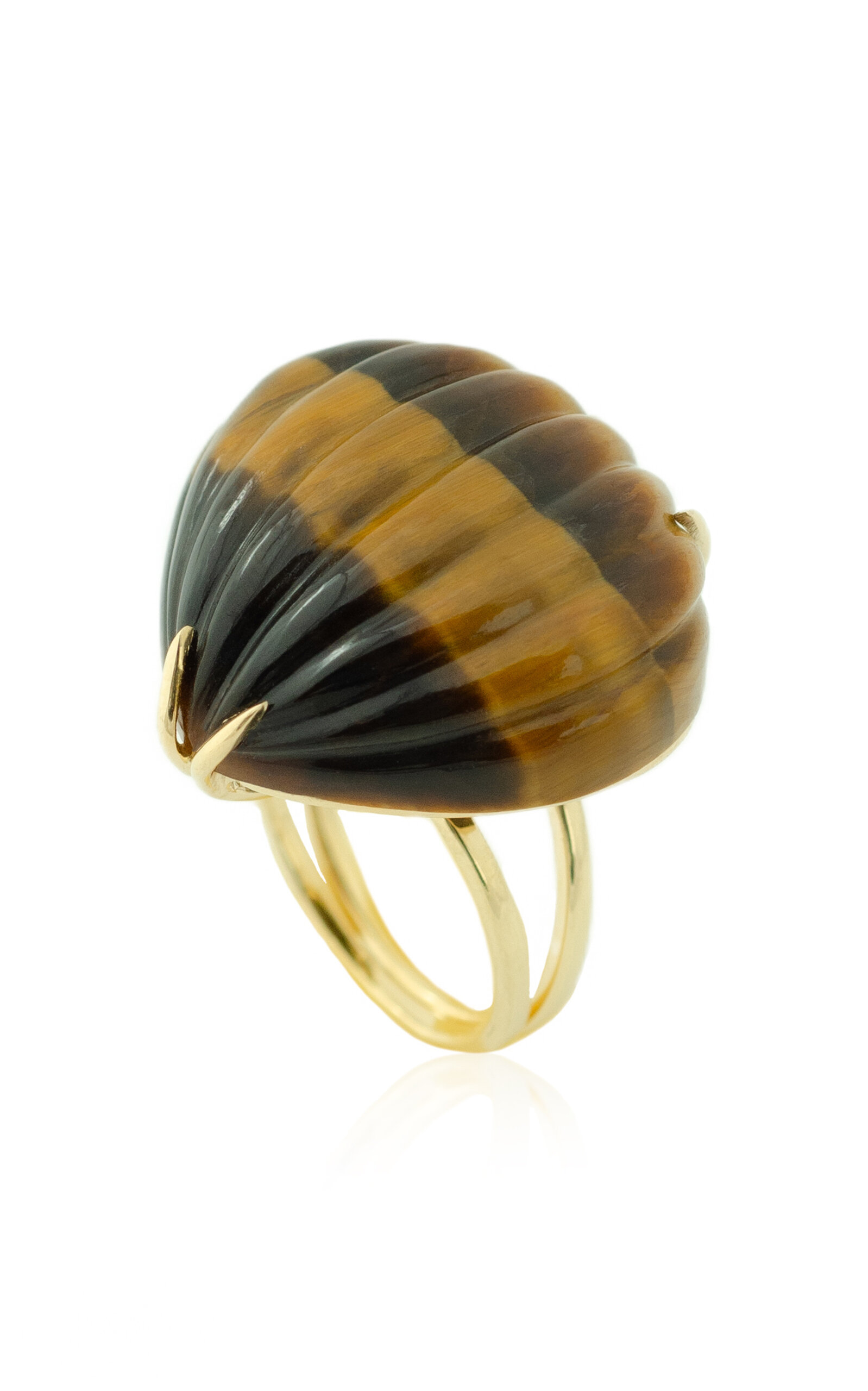 18K Yellow Gold Tigerâ€™s Eye Ring