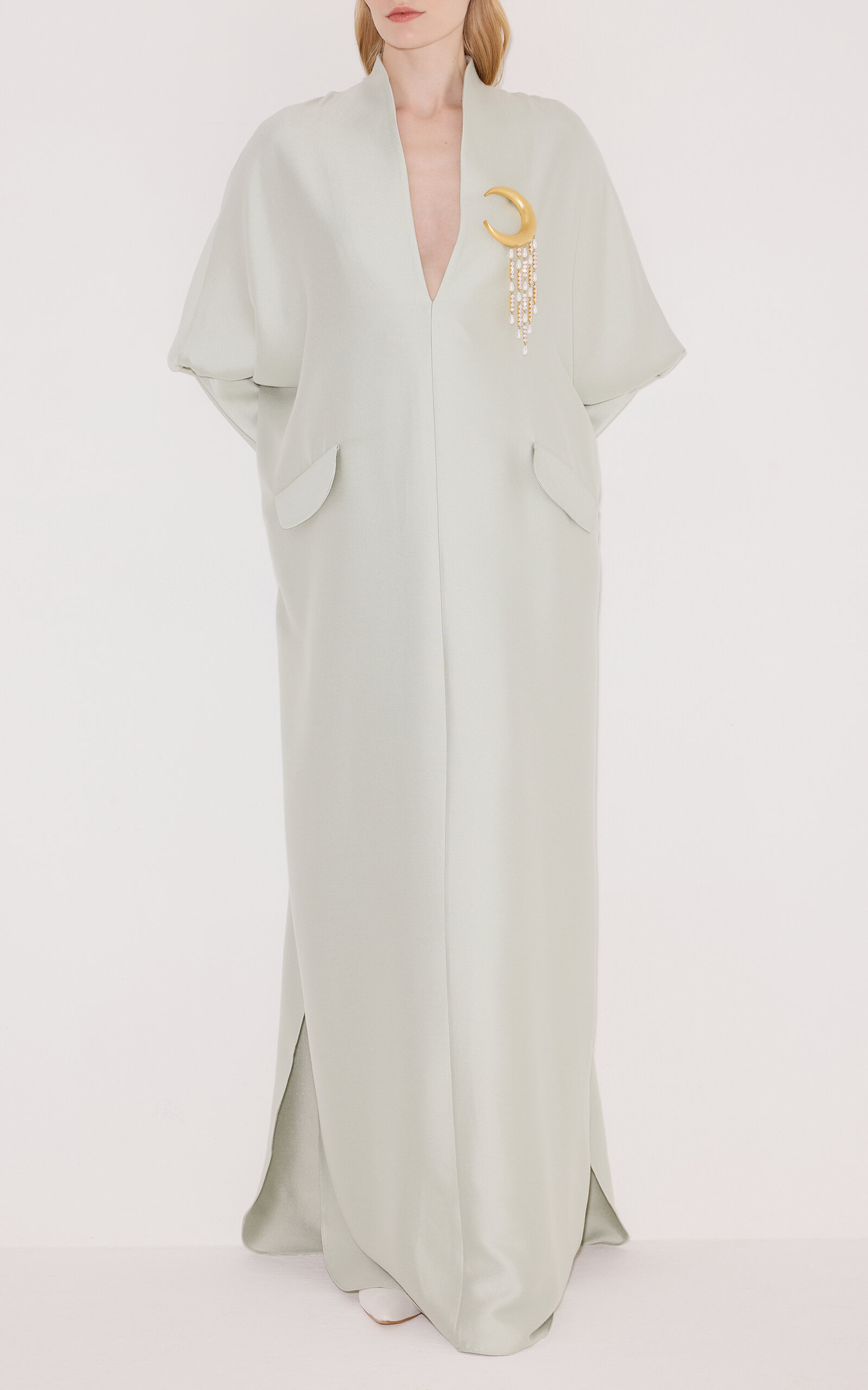 Harithand Amy Silk-blend Caftan In Light Blue
