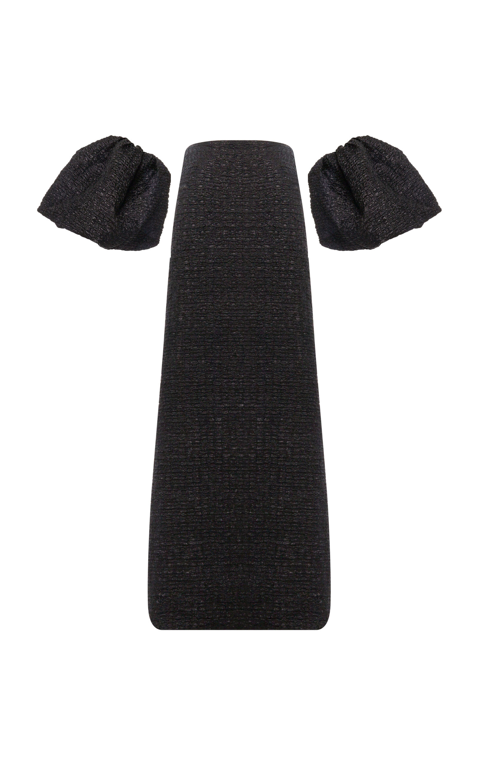 Dima Ayad Bubble Sleeved Metallic Gown In Black